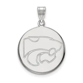 10k White Gold Kansas State Large Disc Pendant