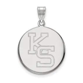 10k White Gold Kansas State Large Pendant