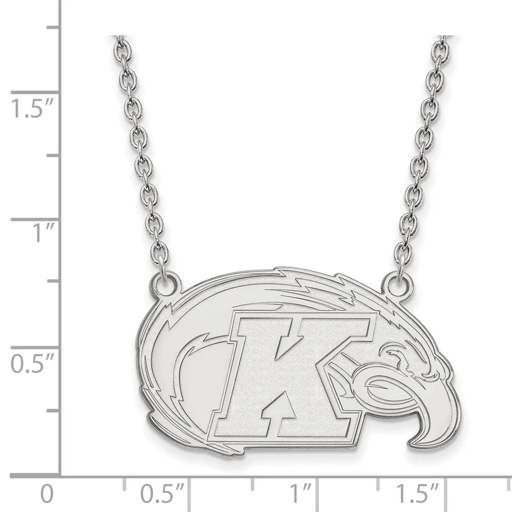 10k White Gold Kent State Large Pendant Necklace