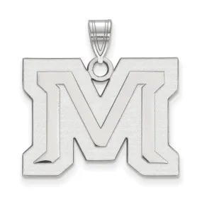 10k White Gold Montana State Large 'M' Pendant