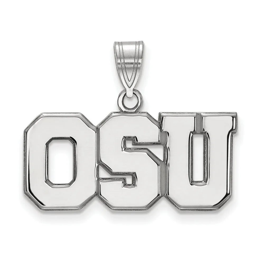 10k White Gold Ohio State Large Pendant