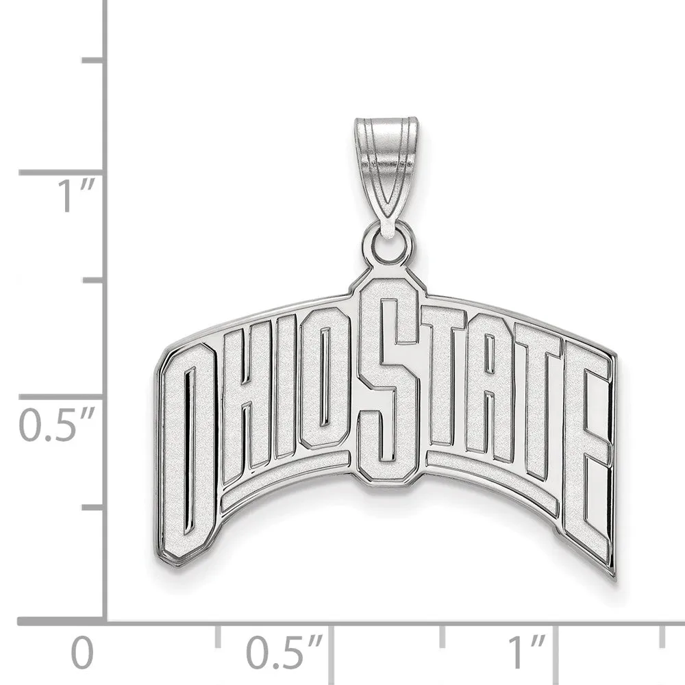 10k White Gold Ohio State XL Pendant