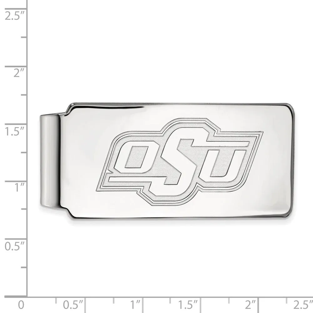 10k White Gold Oklahoma State Money Clip