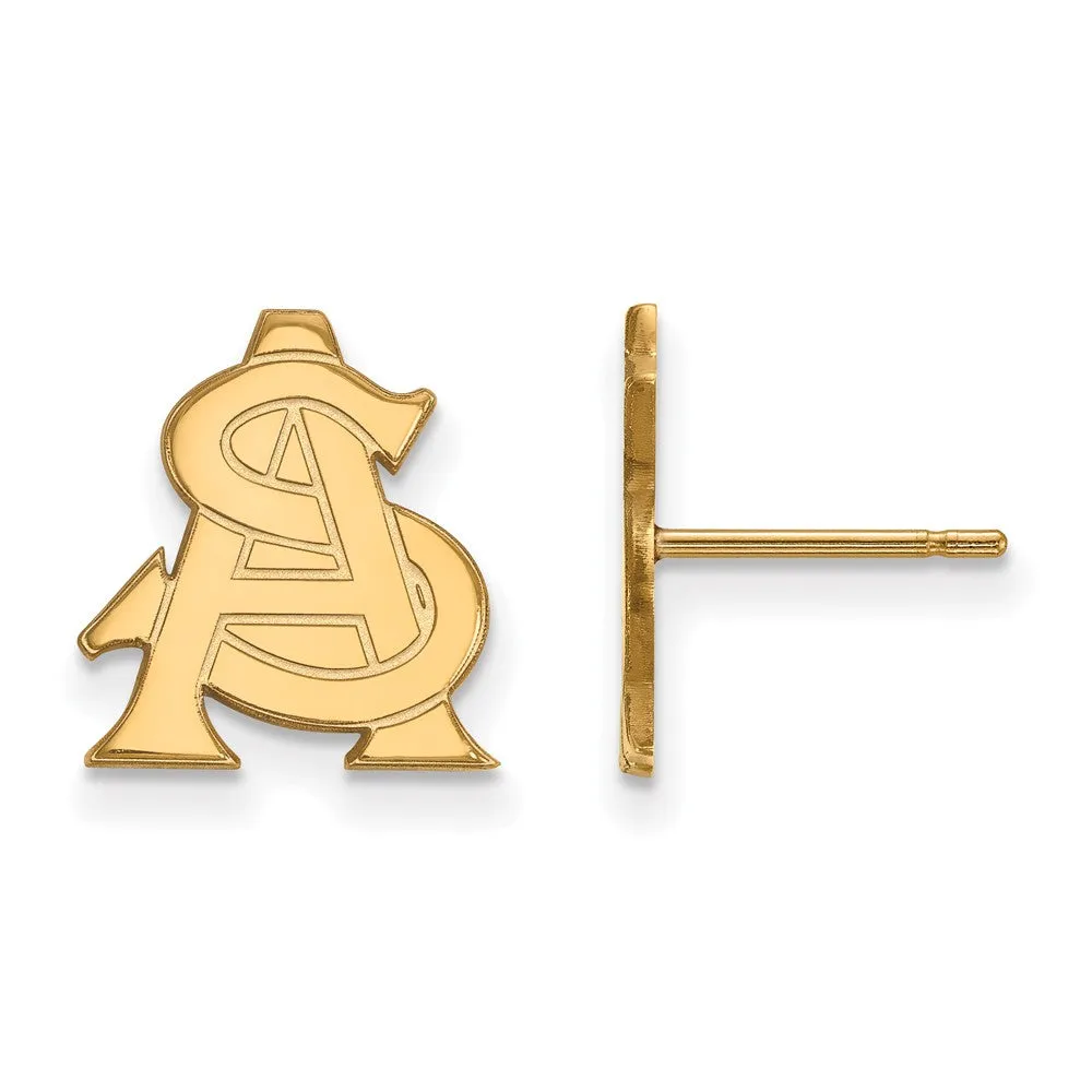 10k Yellow Gold Arizona State University Small Post Earrings