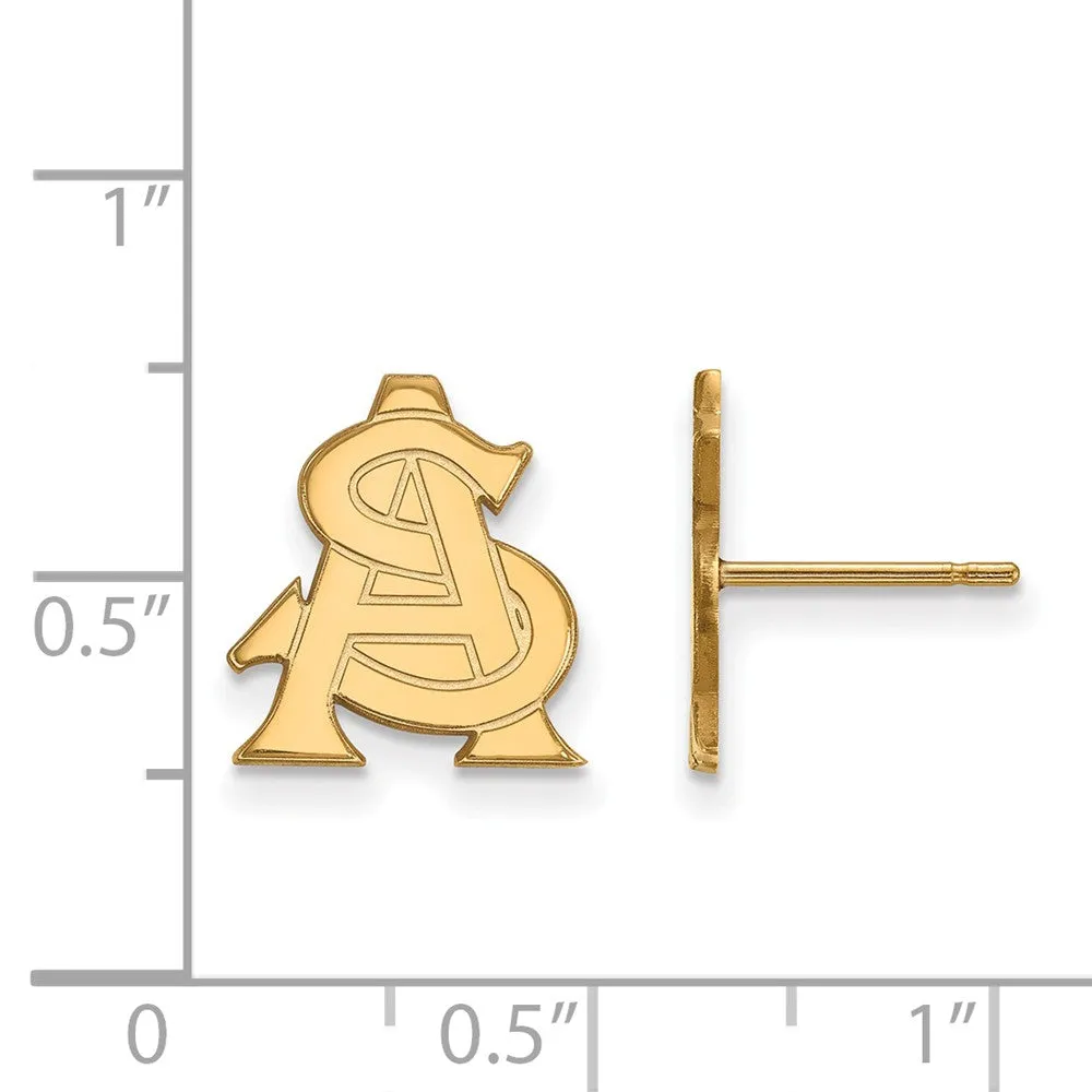 10k Yellow Gold Arizona State University Small Post Earrings