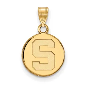 10k Yellow Gold Michigan State Small Initial S Disc Pendant