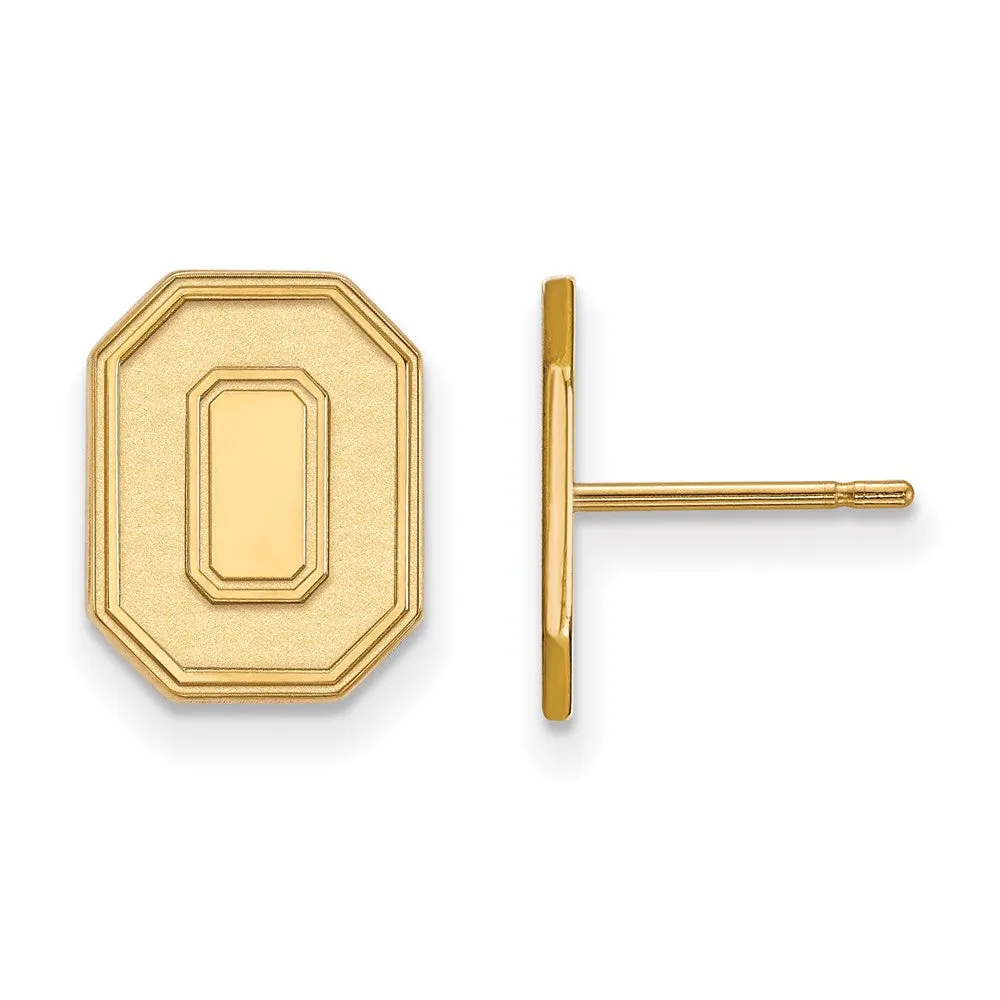 10k Yellow Gold Ohio State University Small Initial O Post Earrings