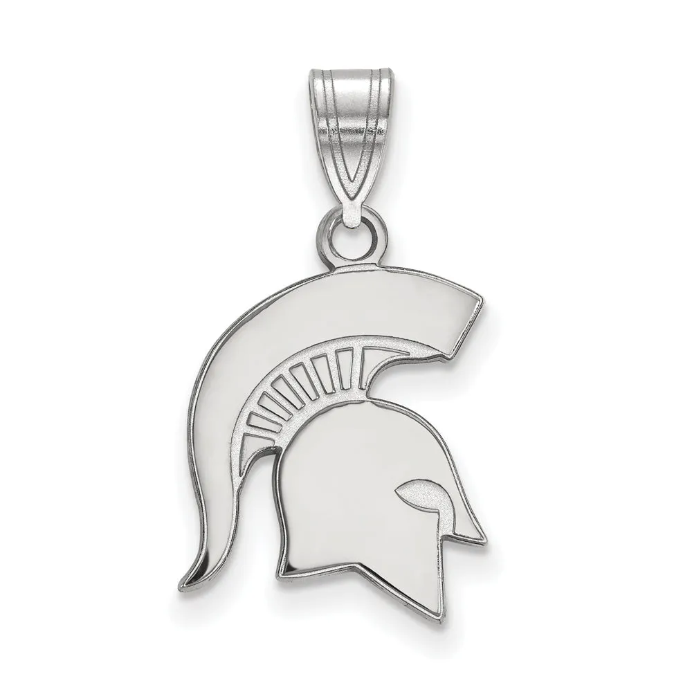 14k White Gold Michigan State Medium Logo Pendant