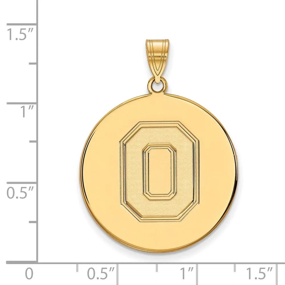 14k Yellow Gold Ohio State XL Disc Pendant