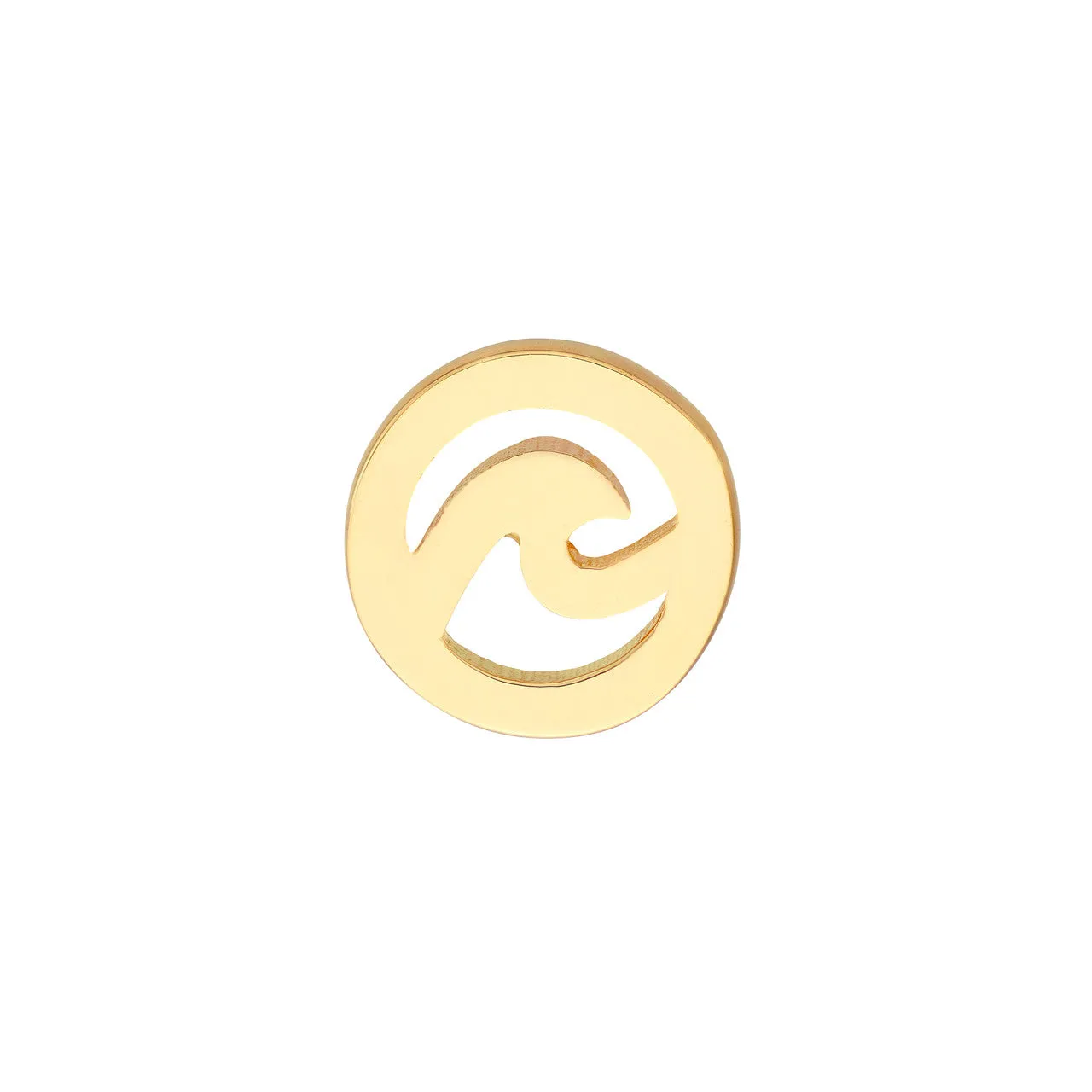 14K Yellow Gold Wave Cutout Studs