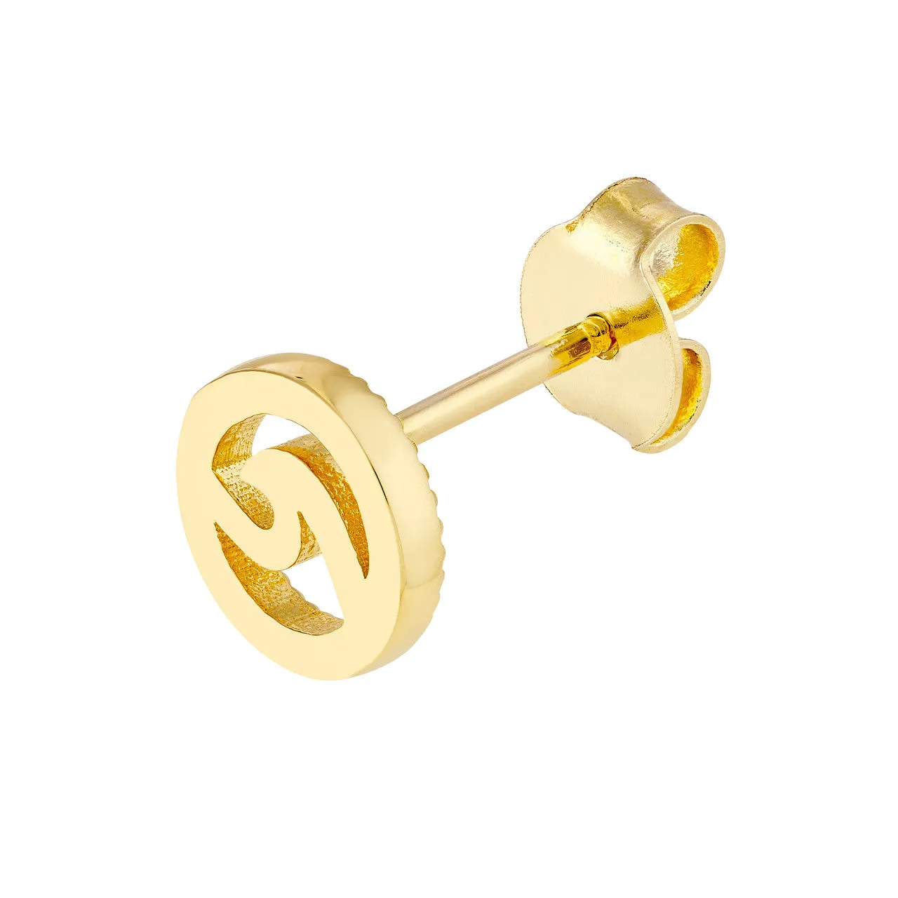 14K Yellow Gold Wave Cutout Studs