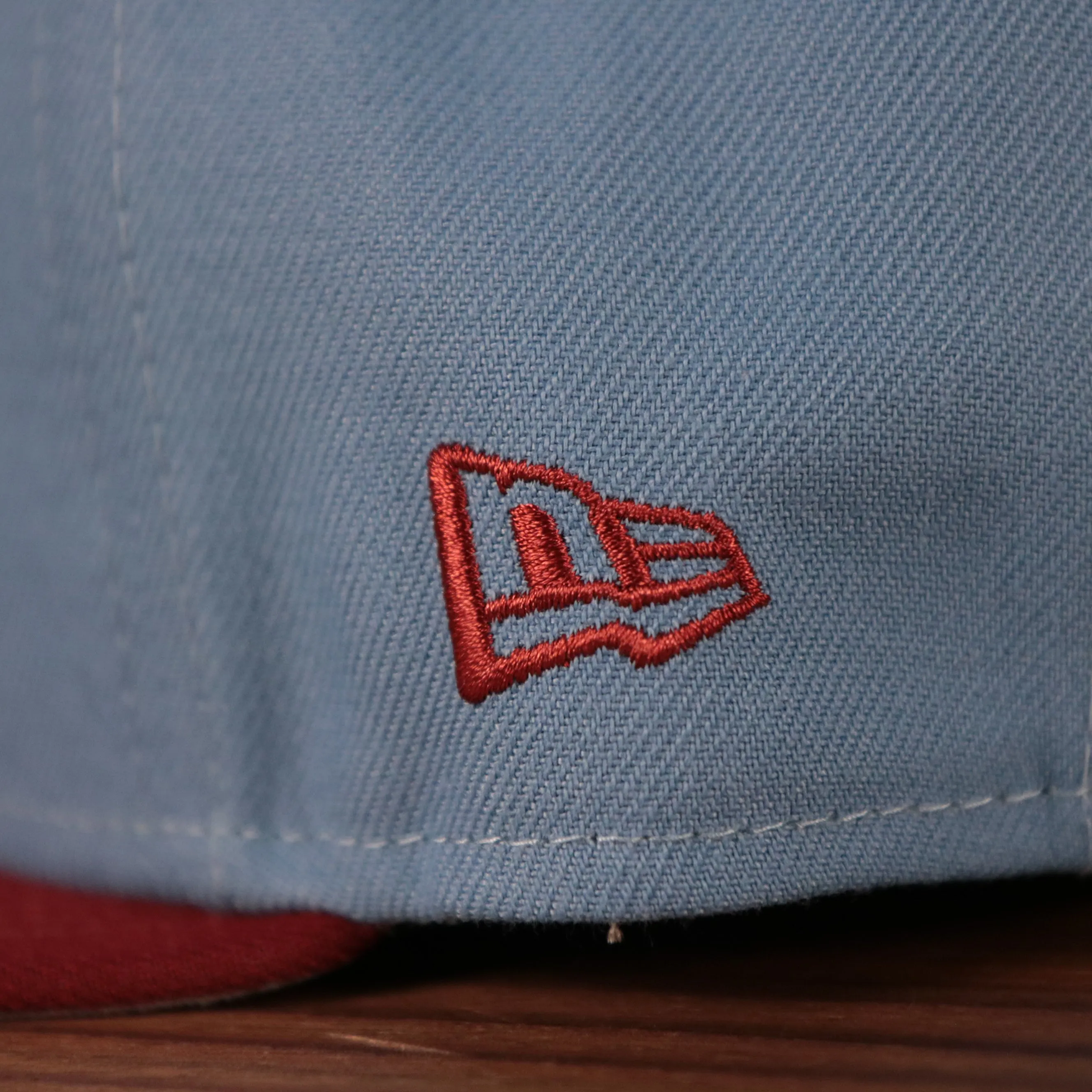 1980 World Series Cooperstown Phillies 59fifty Gray Bottom Fitted | Vintage Phillies Ice Blue/Maroon Side Patch Fitted Hat