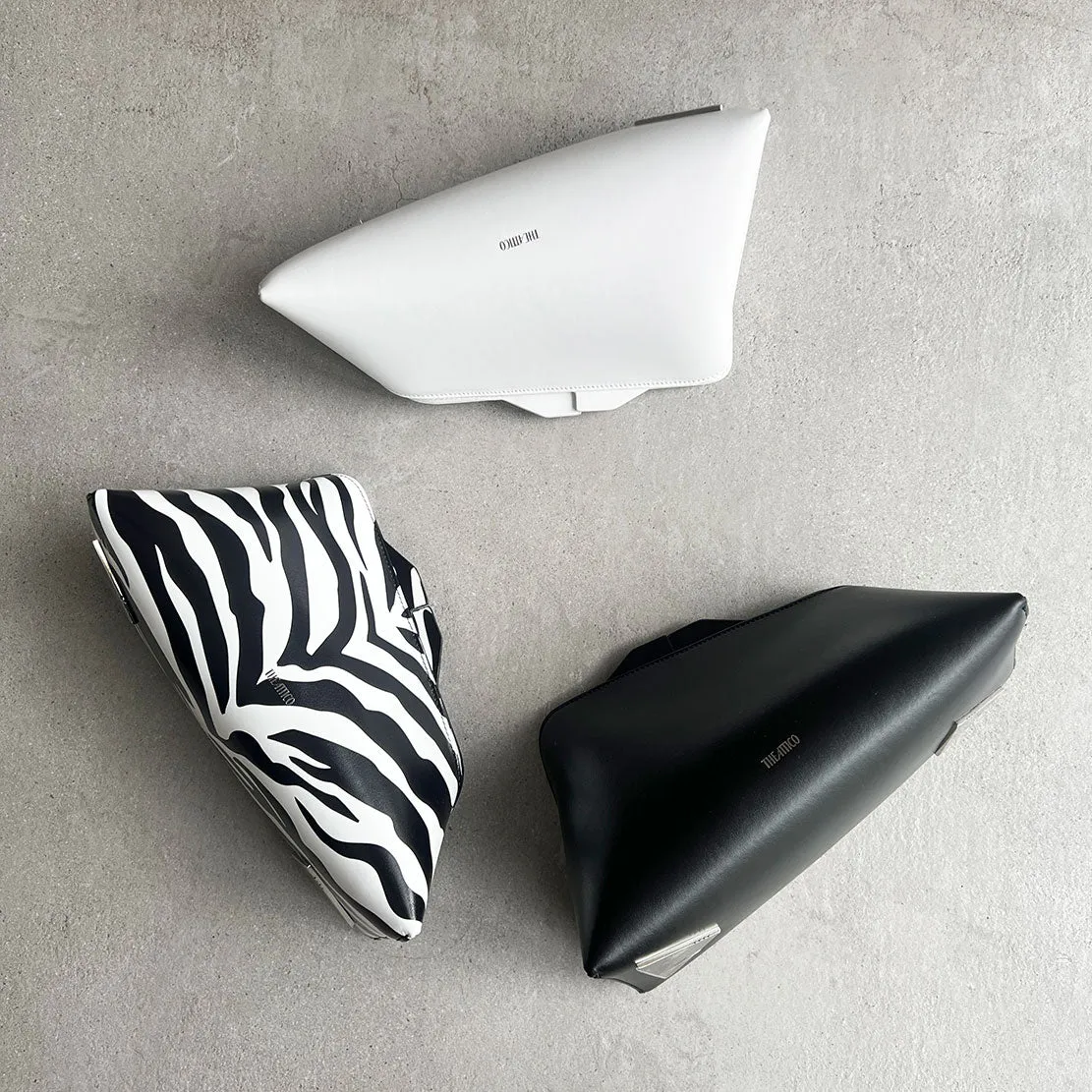 ''8.30PM'' Leather Oversized Clutch, Zebra