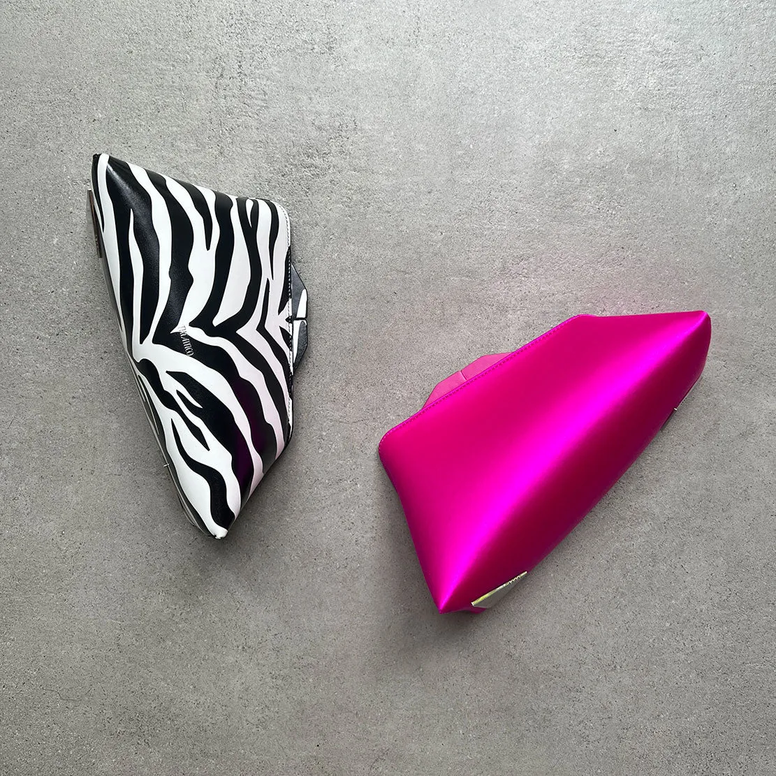 ''8.30PM'' Satin Oversized Clutch, Fushia