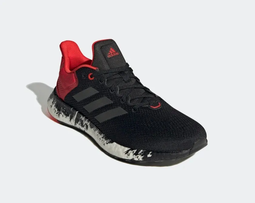 Adidas Pureboost 21 Core Black Grey Vivid Red GV7702