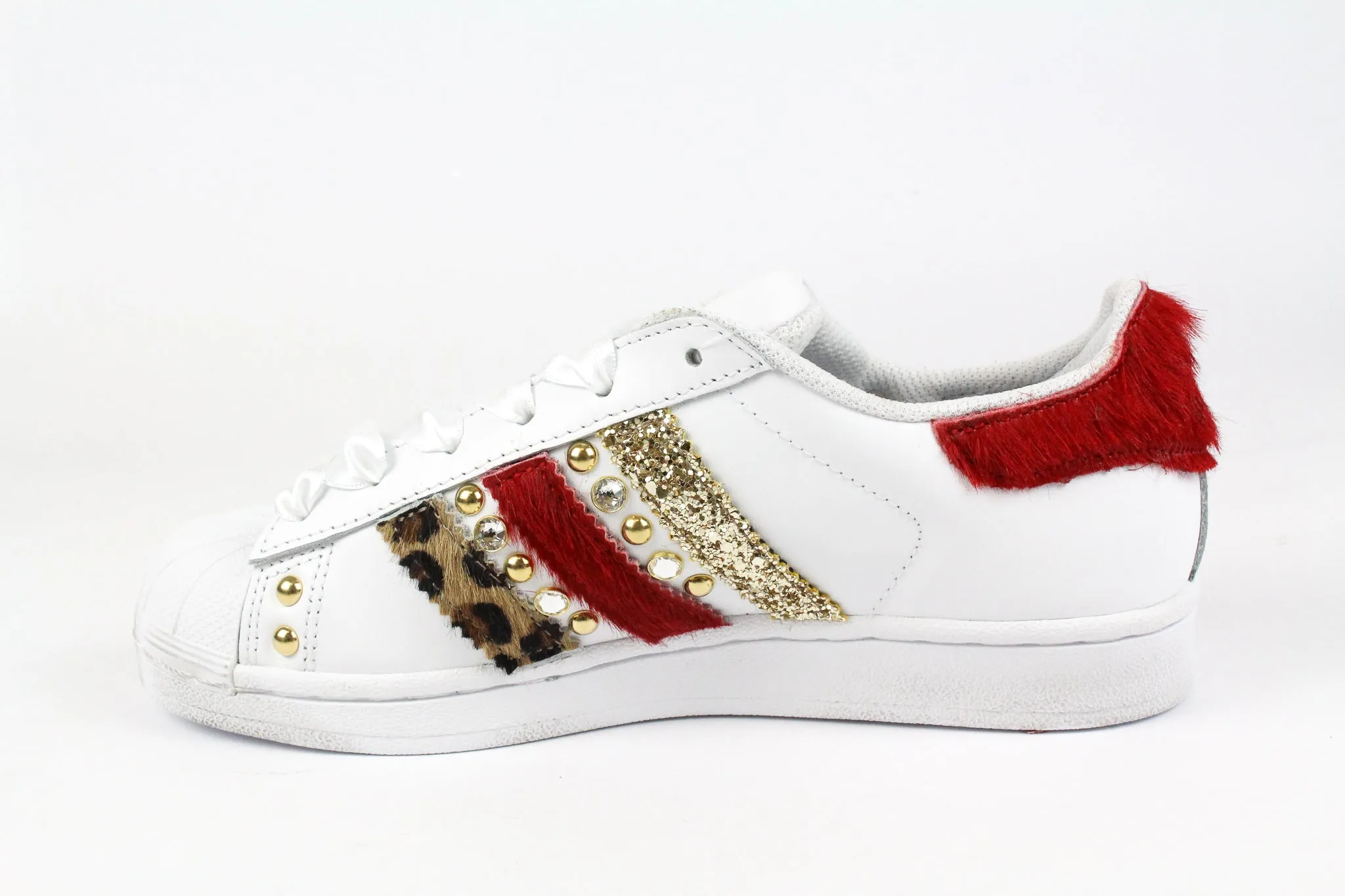 Adidas Superstar Cavallino Rosso Maculato Glitter & Strass