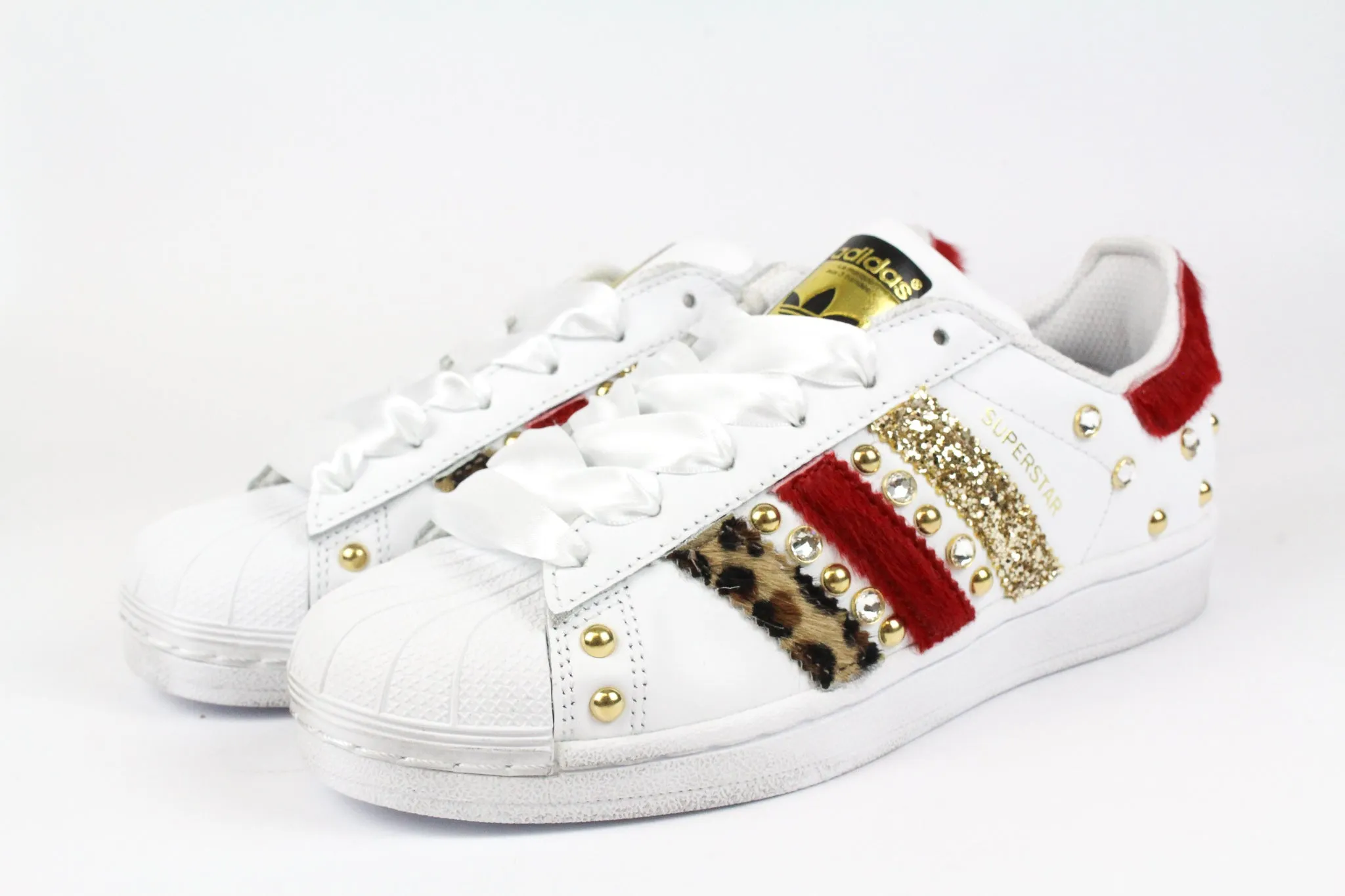 Adidas Superstar Cavallino Rosso Maculato Glitter & Strass