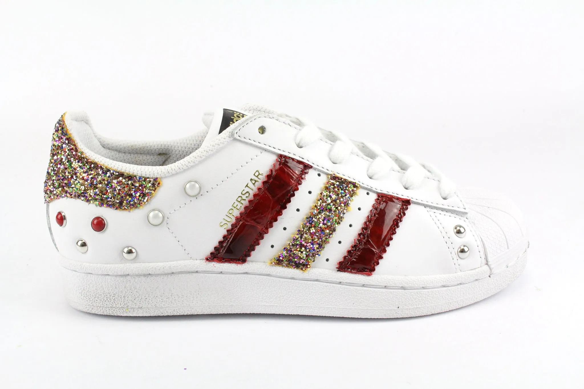 Adidas Superstar Cocco Rosso Multiglitter & Borchie