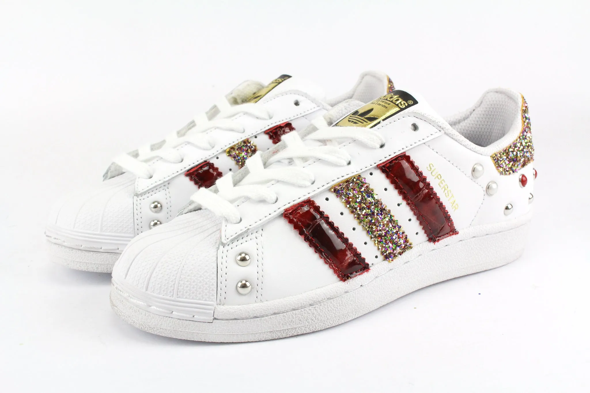 Adidas Superstar Cocco Rosso Multiglitter & Borchie