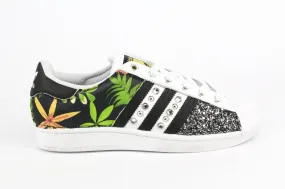 Adidas Superstar Fiori Black Silver Glitter & Strass