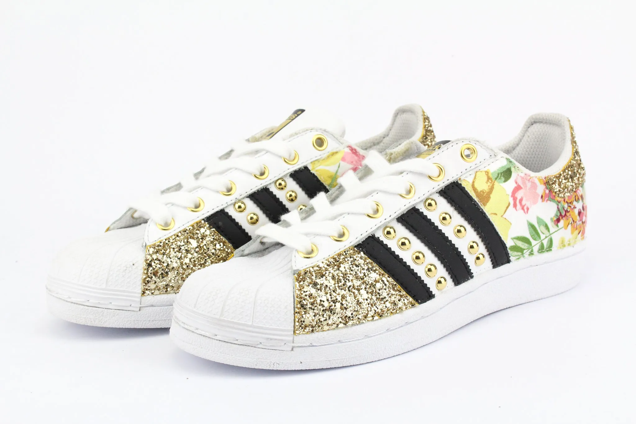 Adidas Superstar Fiori Gold 1 Glitter & Borchie