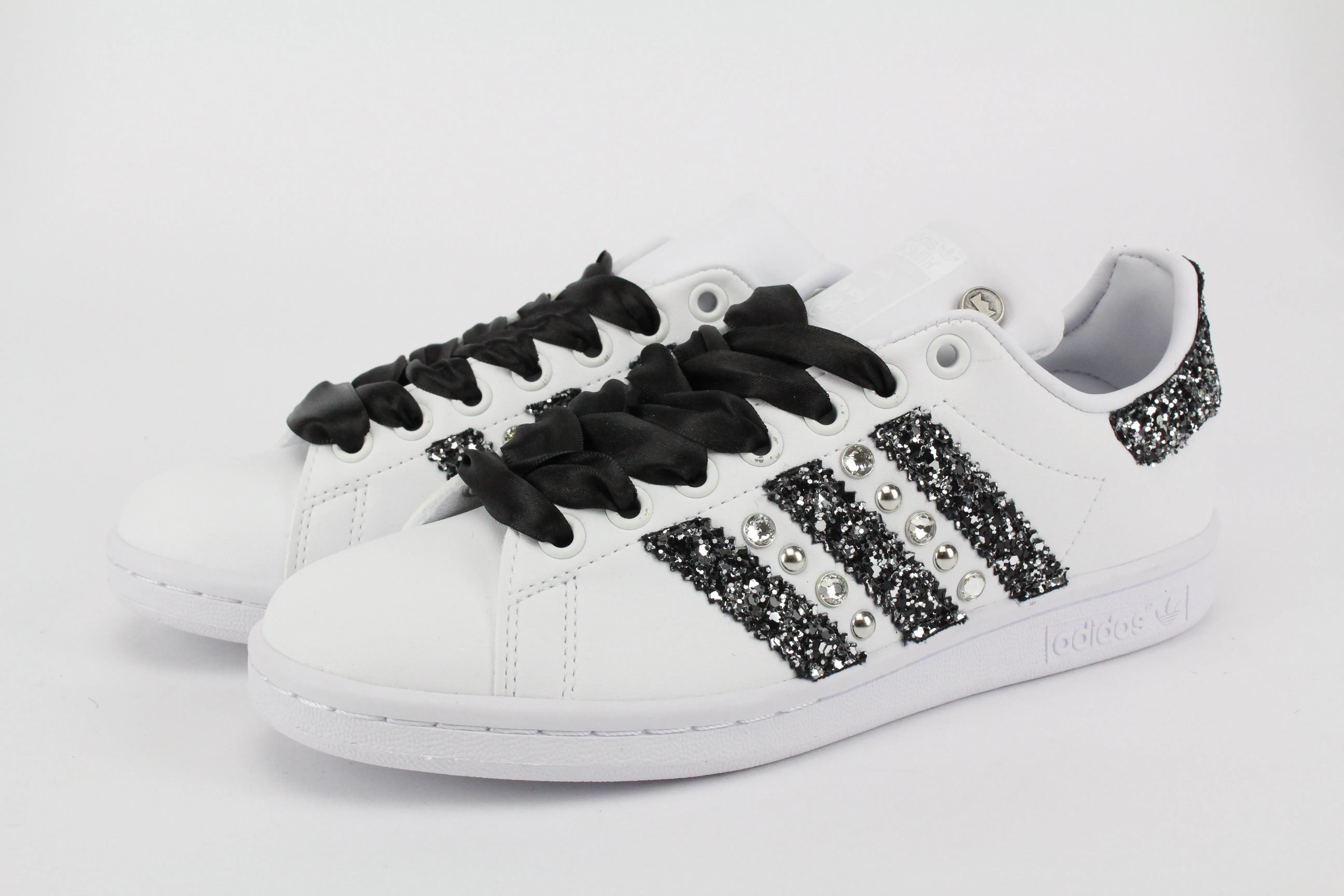 Adidas Superstar Glitter Strass & Borchie Argento