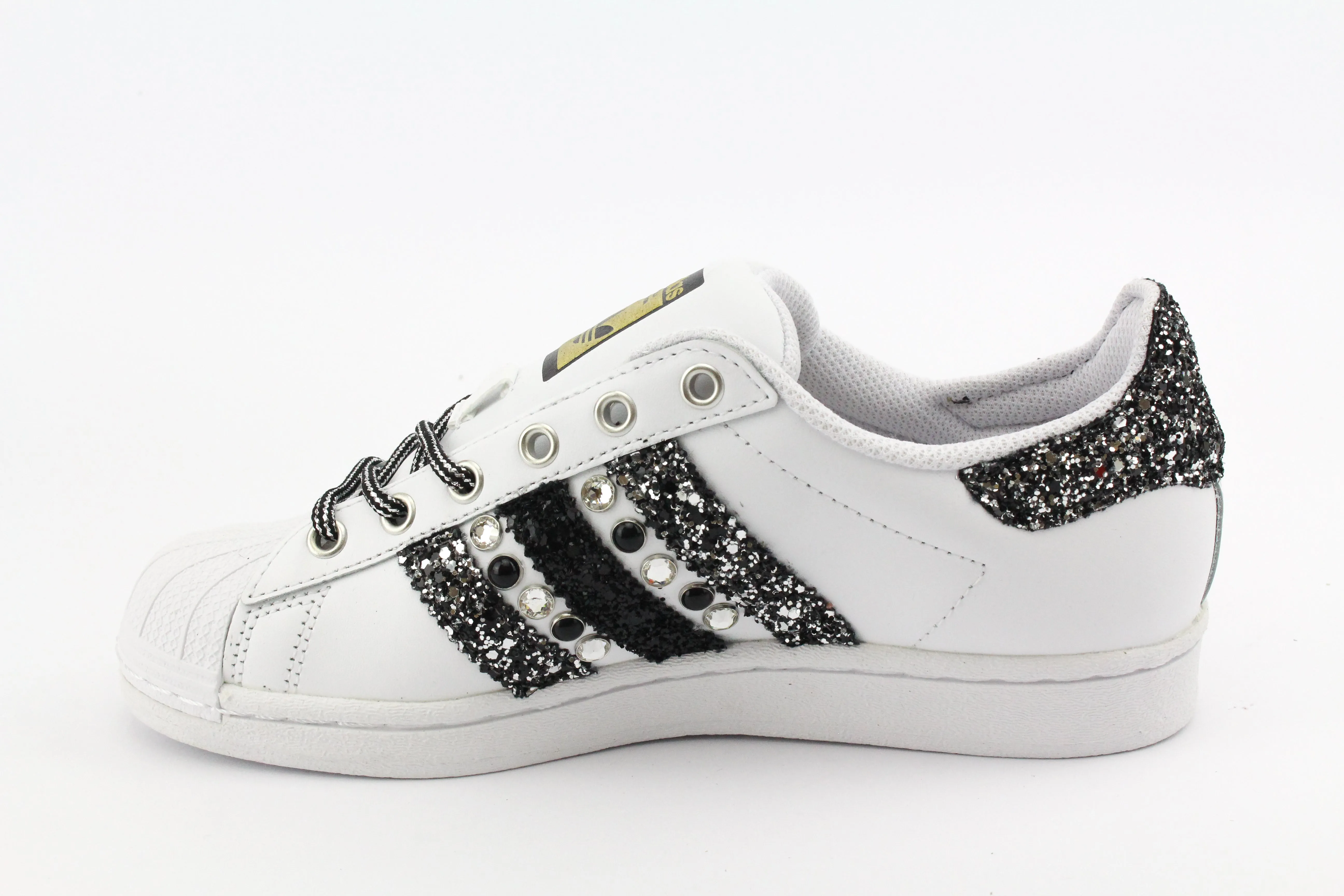 Adidas Superstar Glitter Strass & Borchie Nere