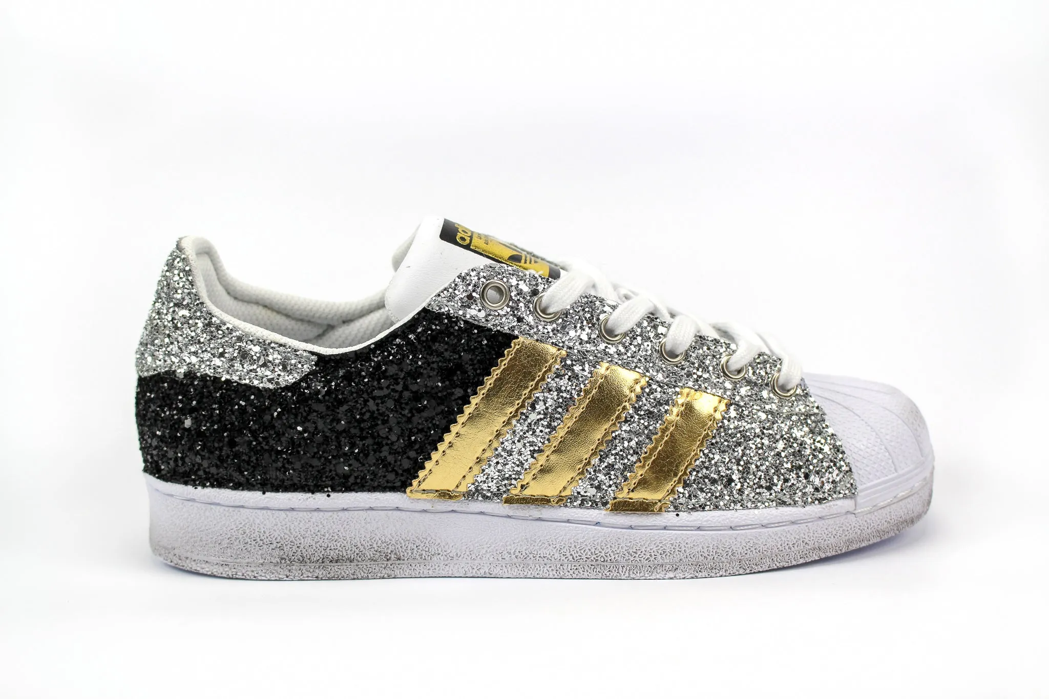 Adidas Superstar Gold Total Glitter Black & Silver