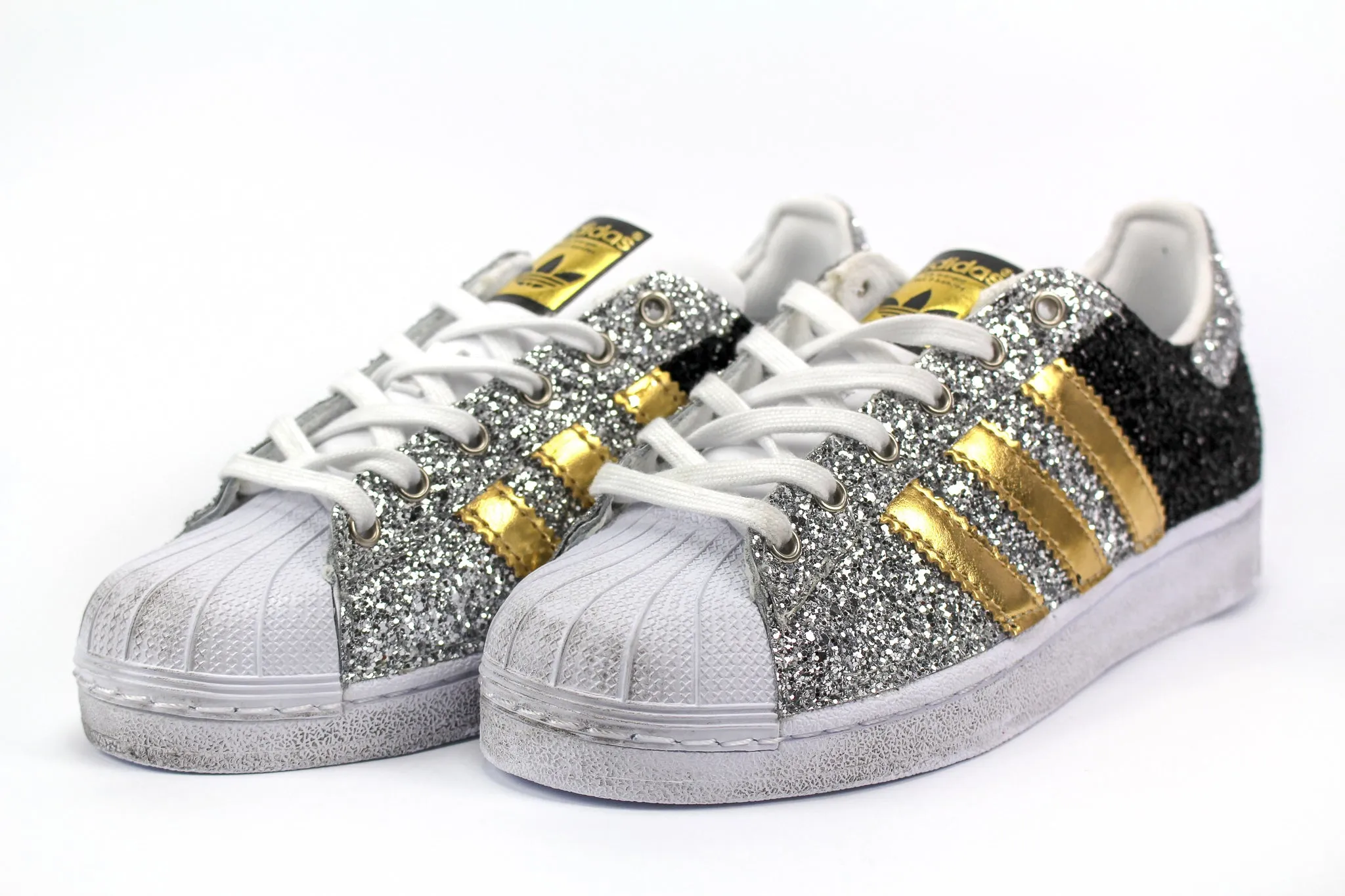 Adidas Superstar Gold Total Glitter Black & Silver