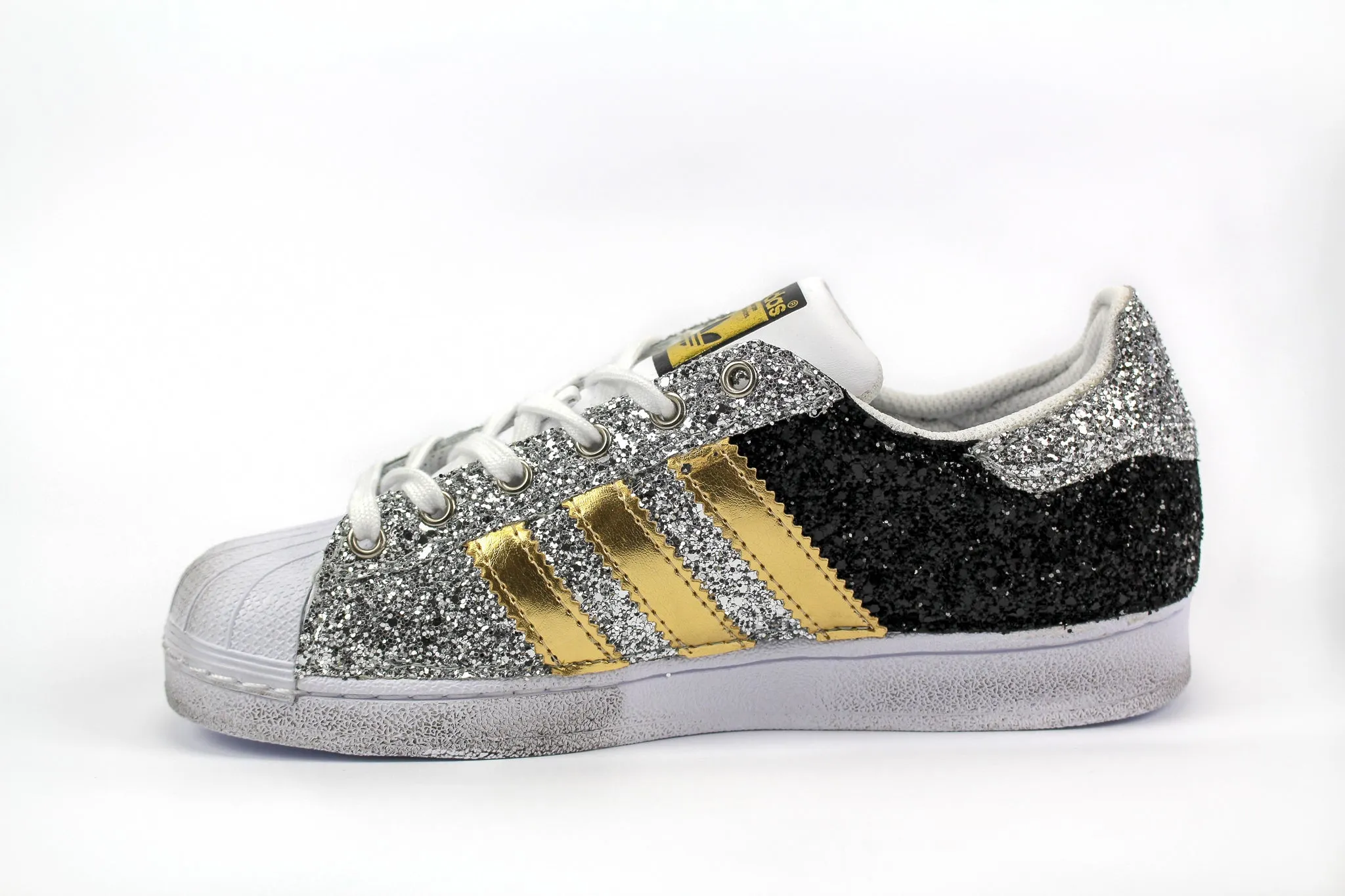 Adidas Superstar Gold Total Glitter Black & Silver