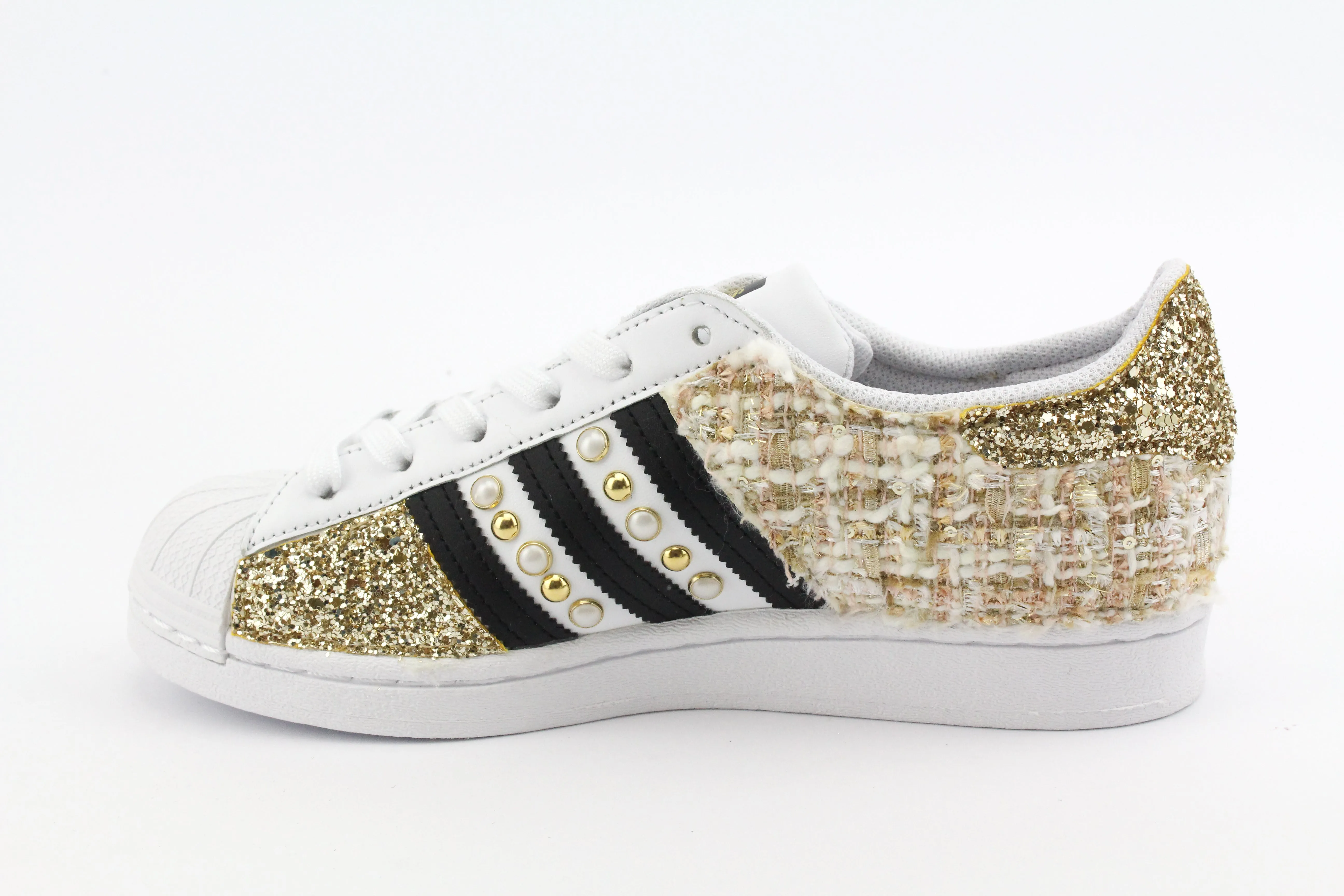 Adidas Superstar Gold Tweed Glitter & Borchie