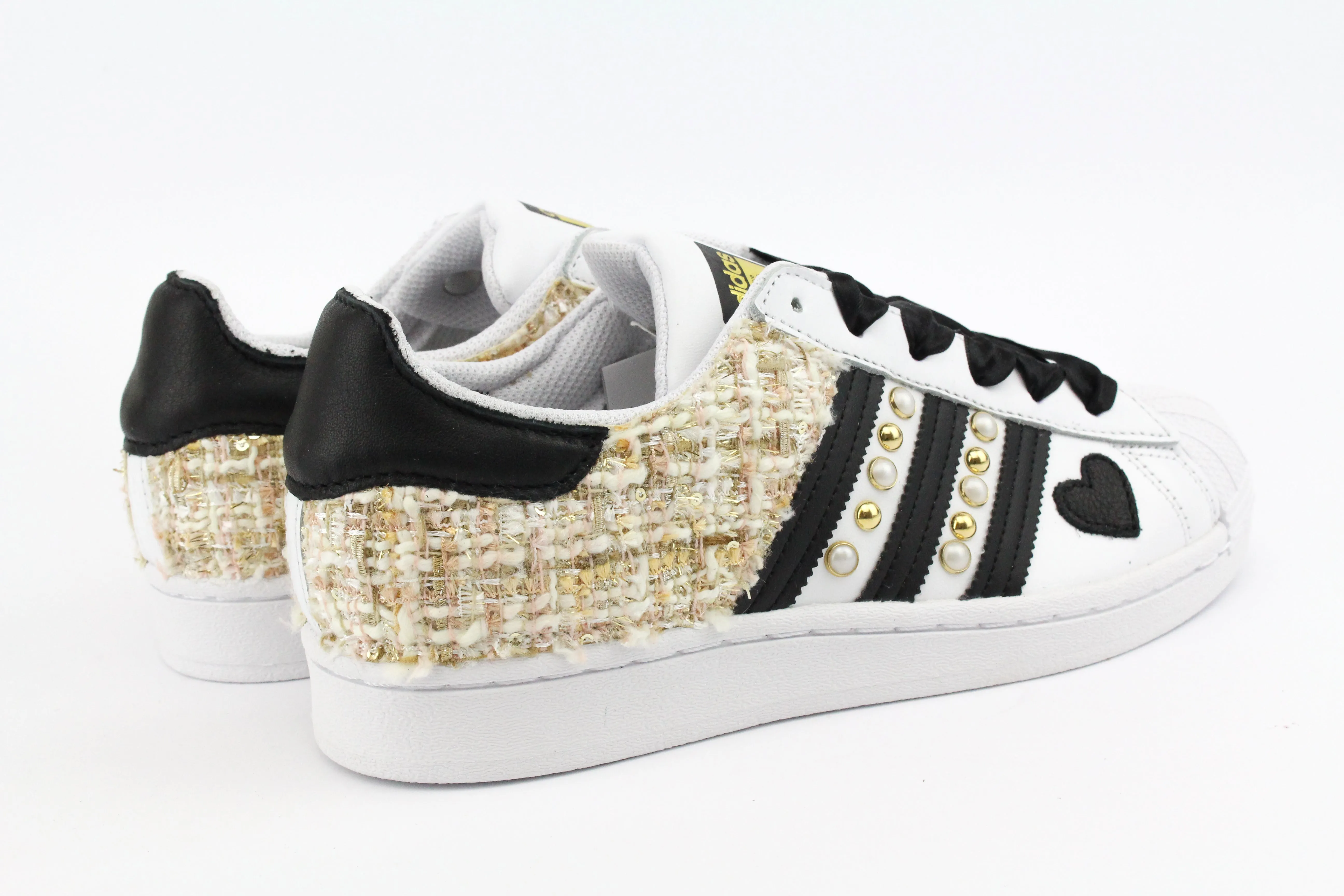 Adidas Superstar Gold Tweed Perle & Lacci Raso