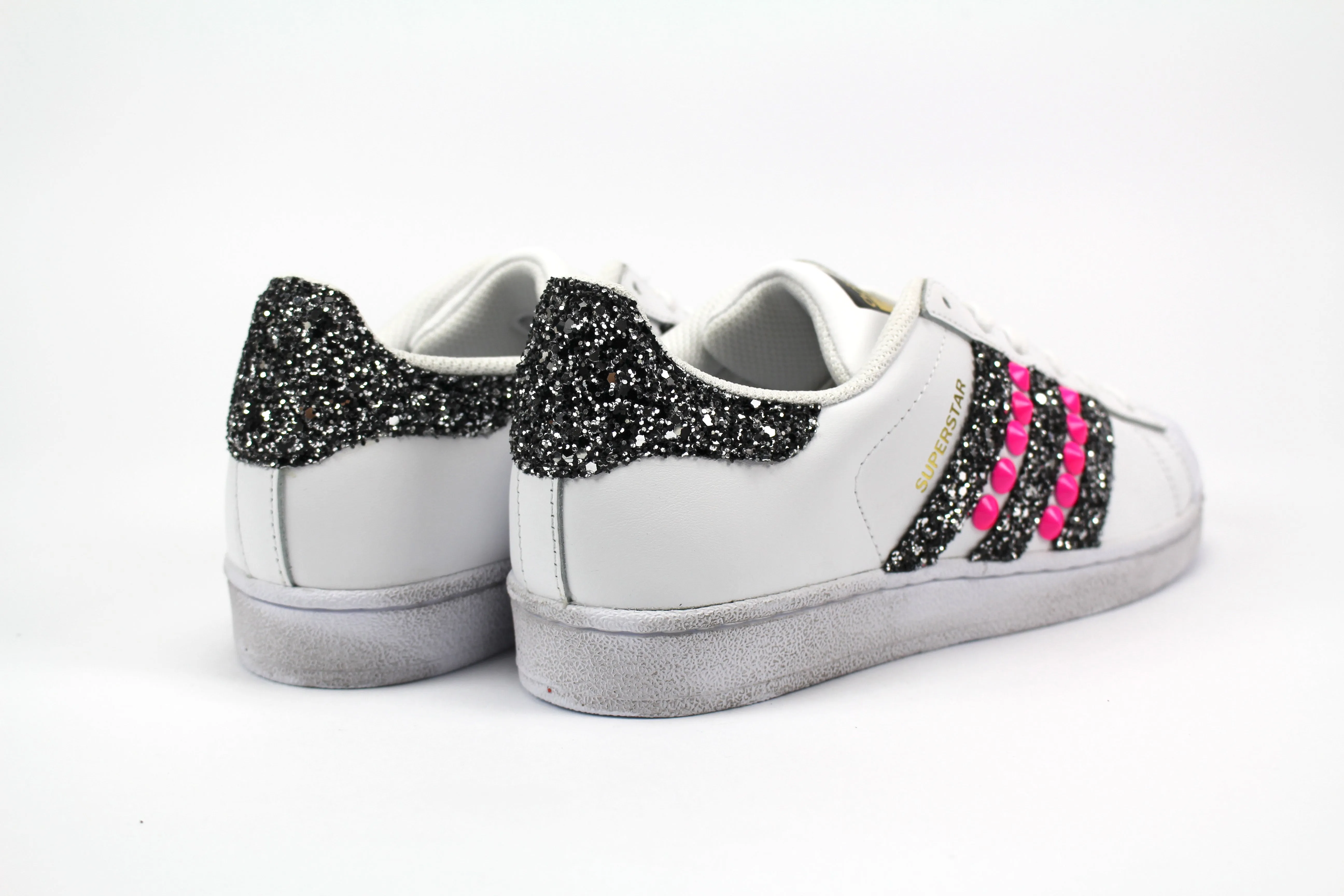 Adidas Superstar Pink Fluo & Black Silver