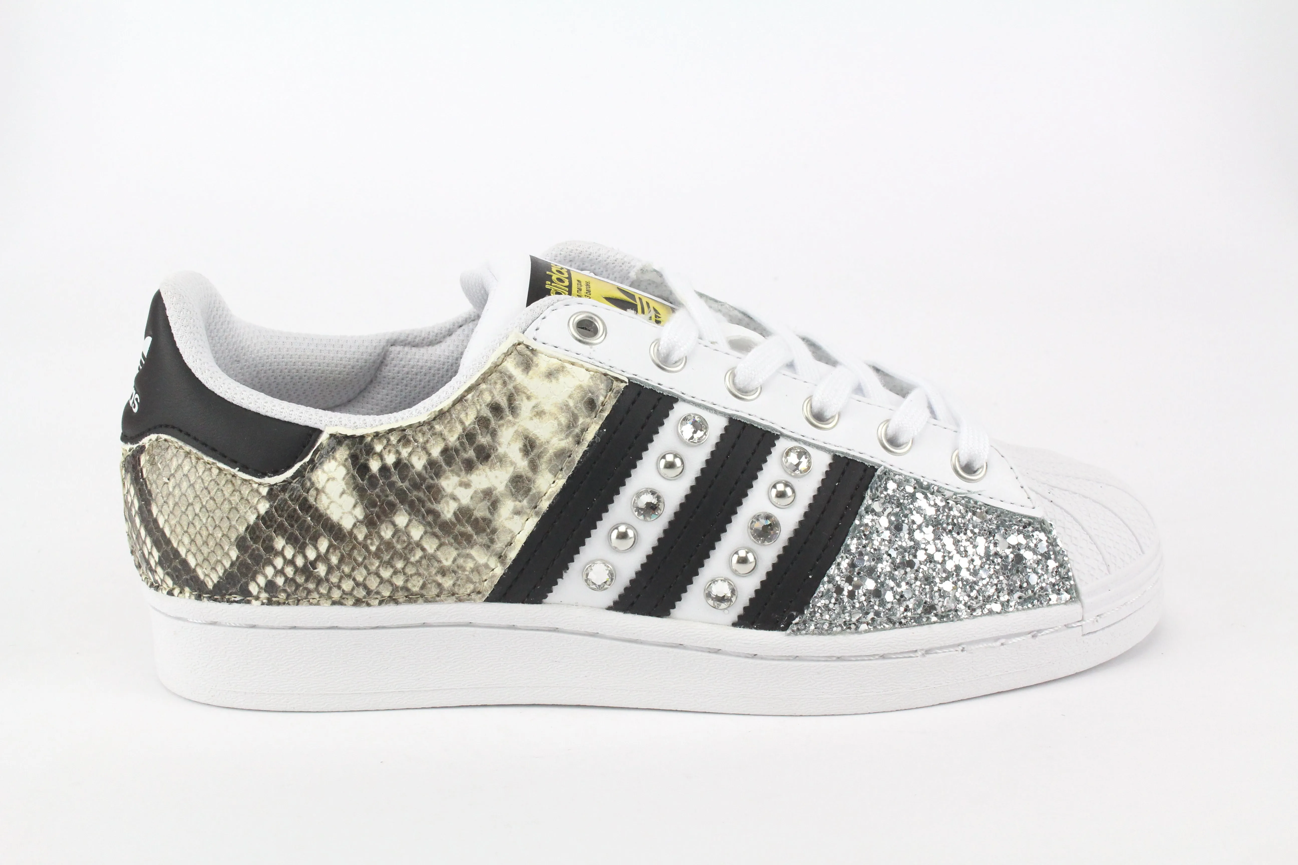 Adidas Superstar Pitone Borchie Strass & Glitter Argento