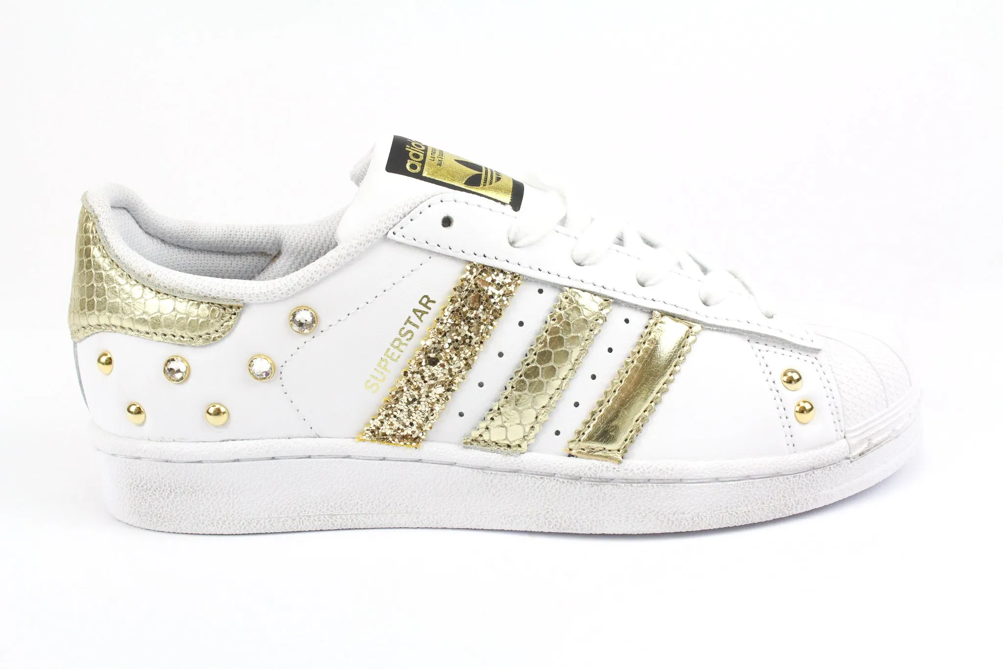 Adidas Superstar Pitone Laminato Gold Glitter & Strass