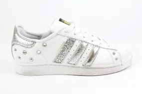 Adidas Superstar Pitone Laminato Silver Glitter & Strass