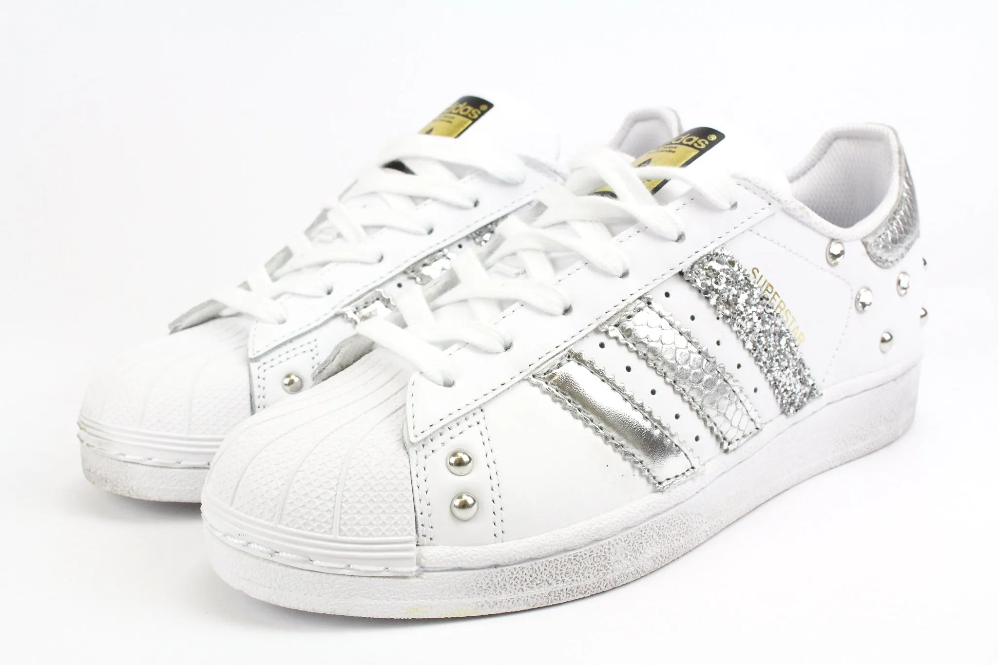 Adidas Superstar Pitone Laminato Silver Glitter & Strass