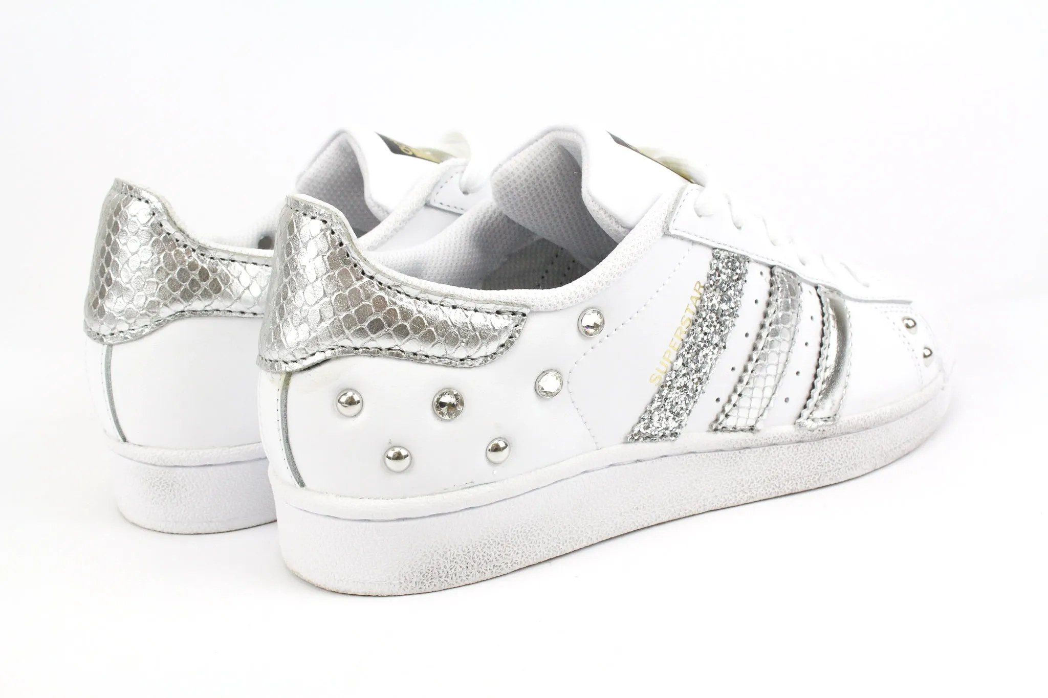 Adidas Superstar Pitone Laminato Silver Glitter & Strass