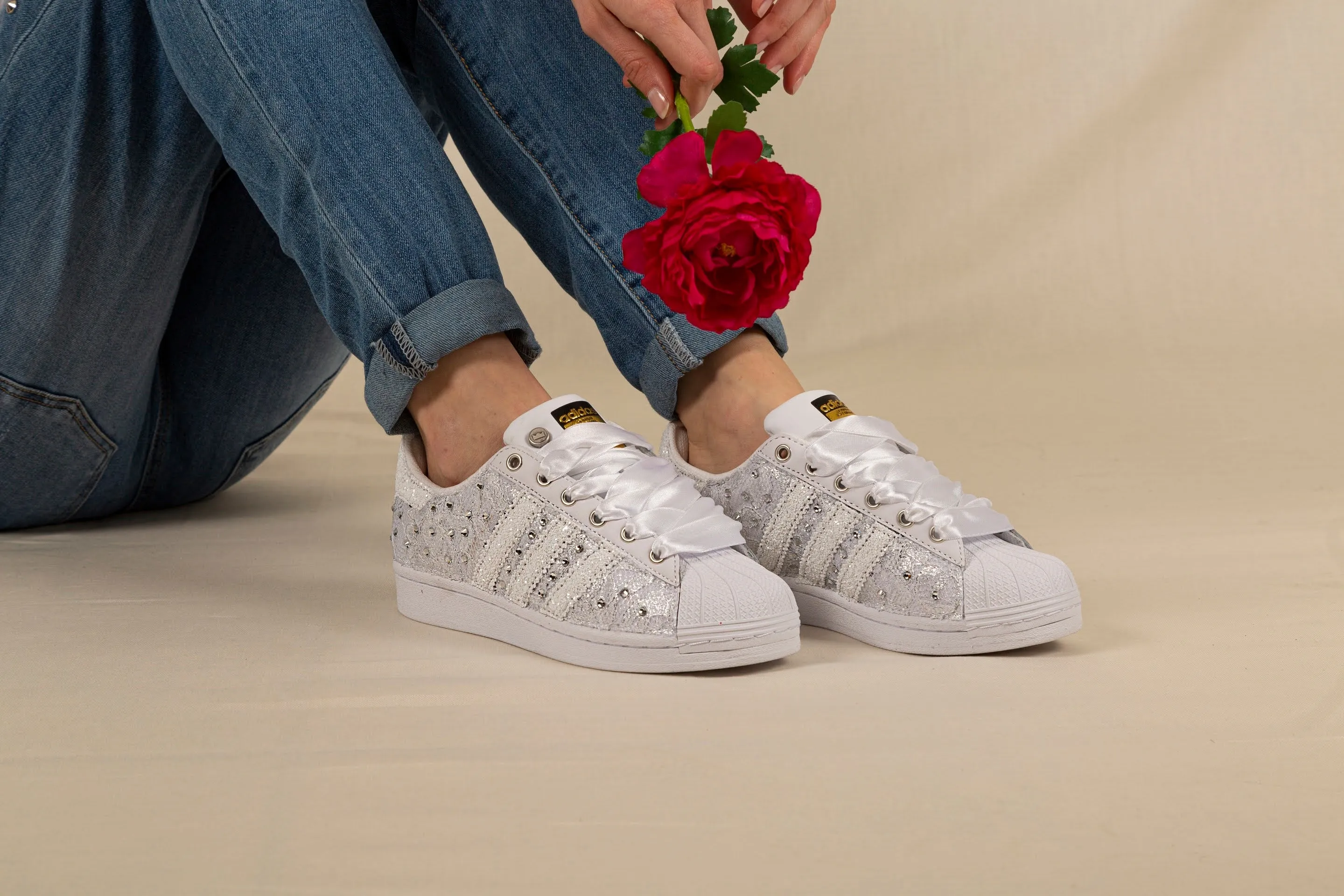 Adidas Superstar Pizzo White & Strass Termo