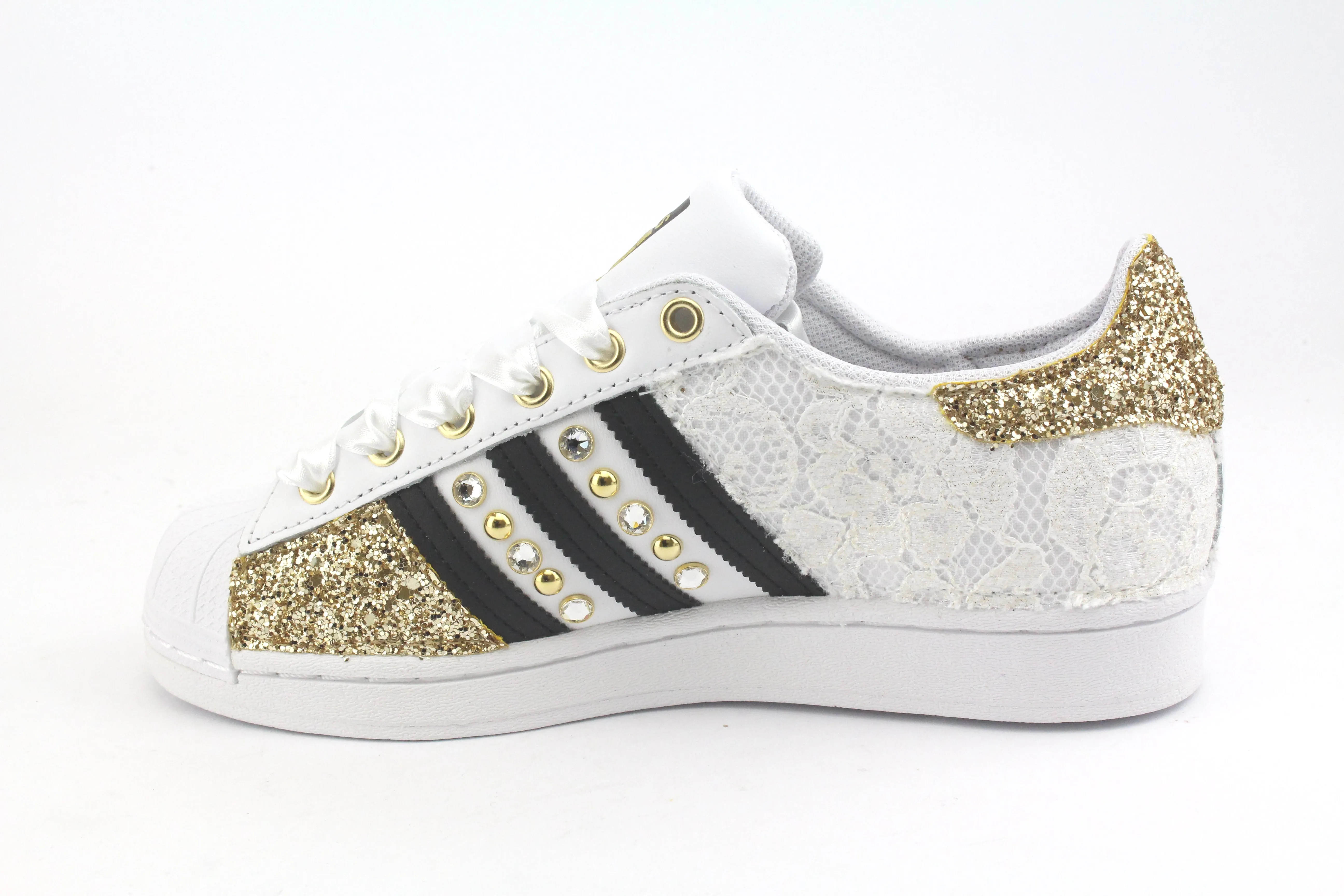 Adidas Superstar Pizzo White Glitter Oro