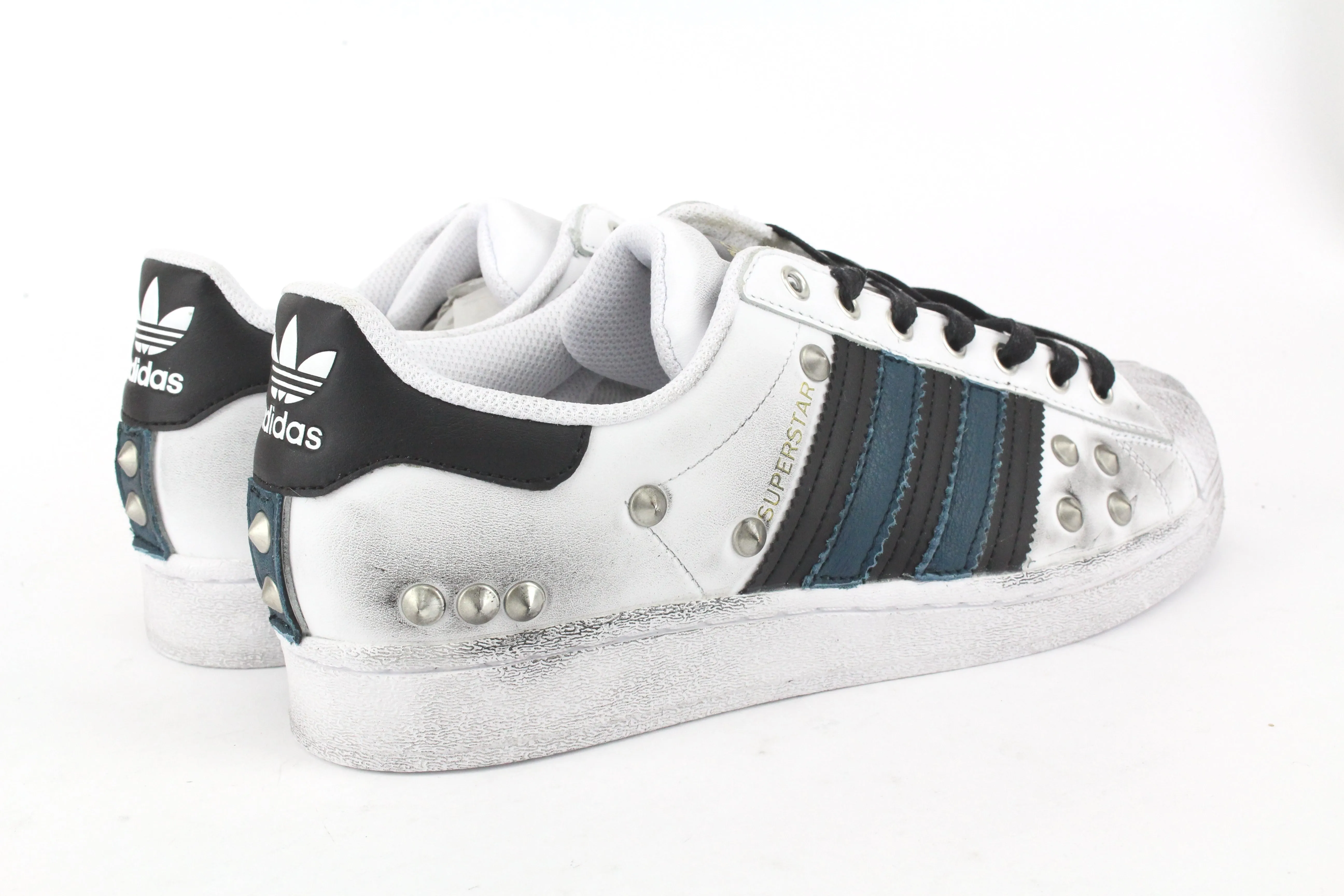 Adidas Superstar Silver Borchie & Pelle Petrolio