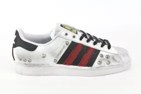 Adidas Superstar Silver Borchie & Pelle Rosso