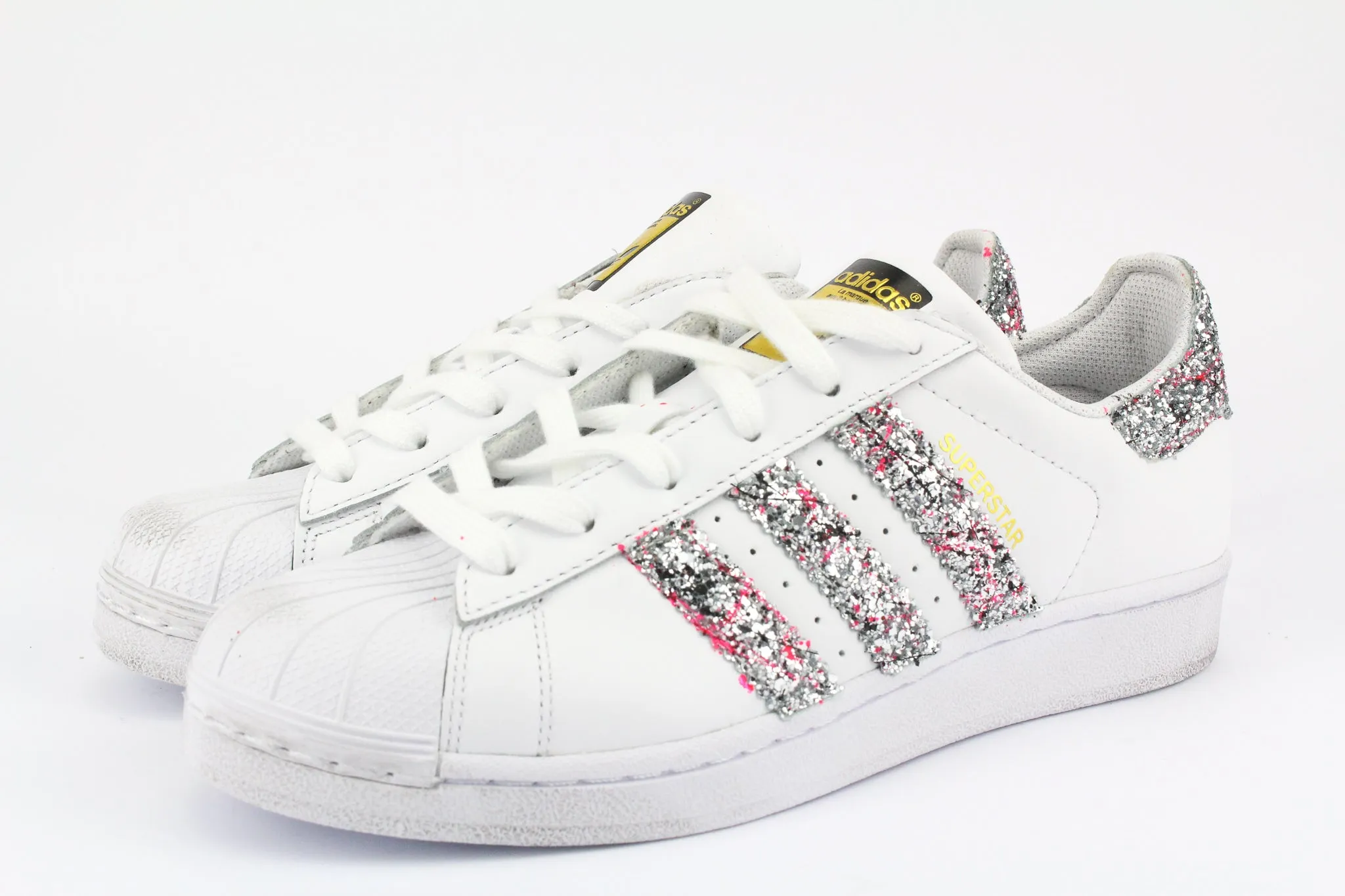 Adidas Superstar Silver Glitter & Skizzi Vernice