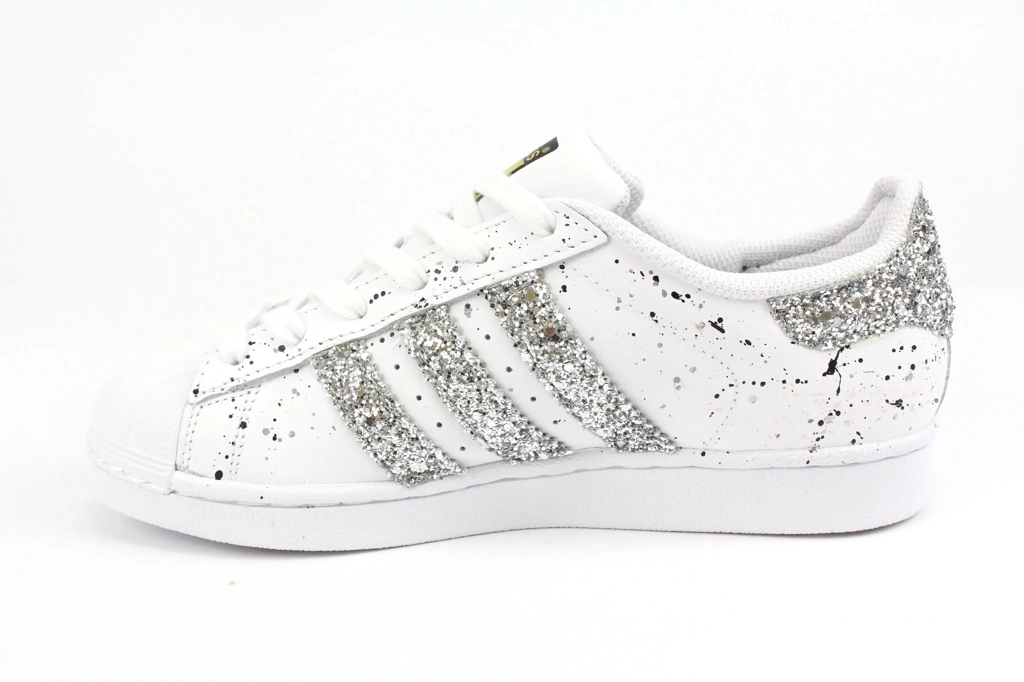 Adidas Superstar Silver Glitter & Vernice