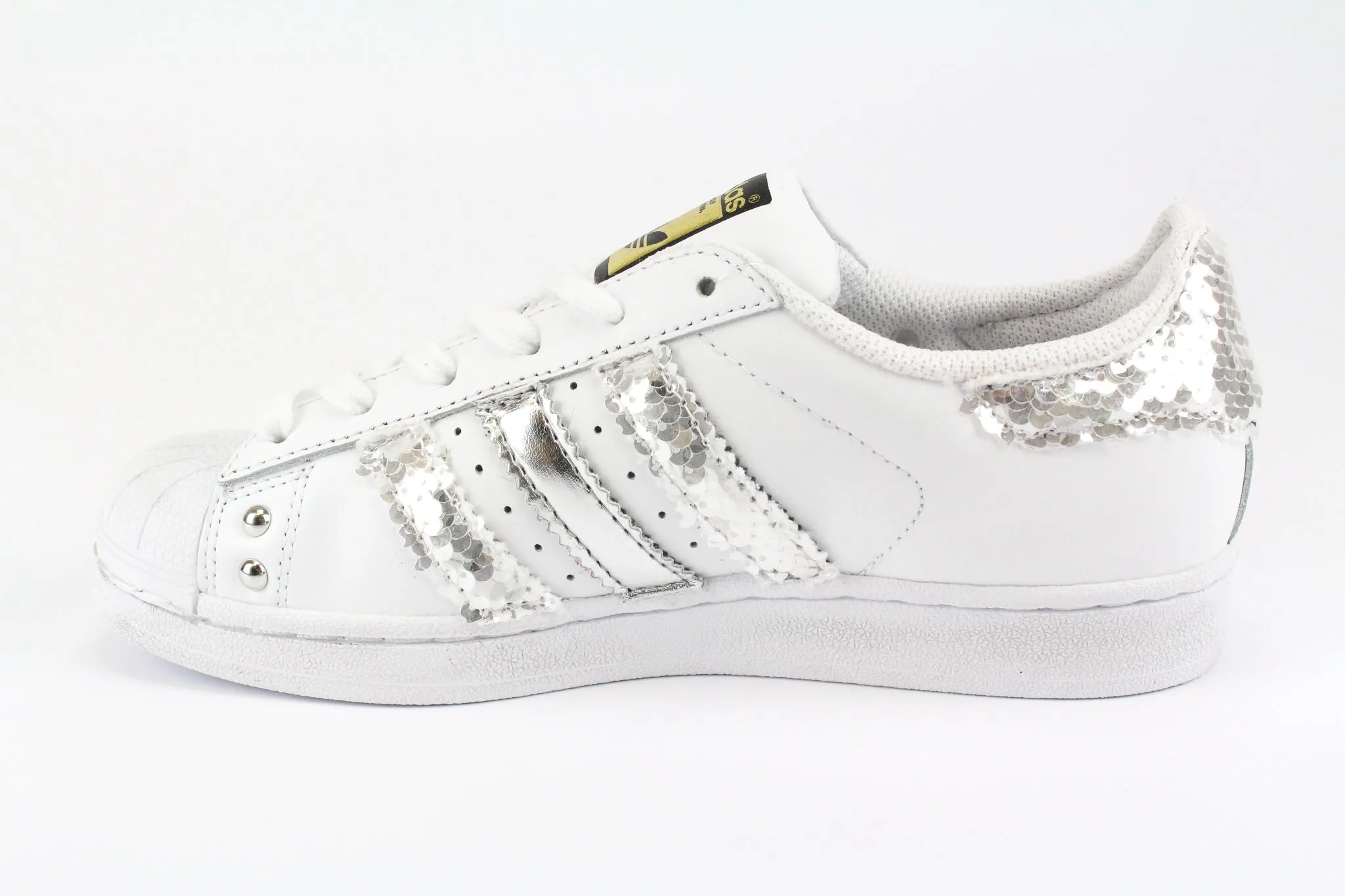 Adidas Superstar Silver Paillettes Strass & Borchie