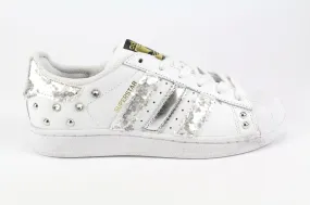 Adidas Superstar Silver Paillettes Strass & Borchie