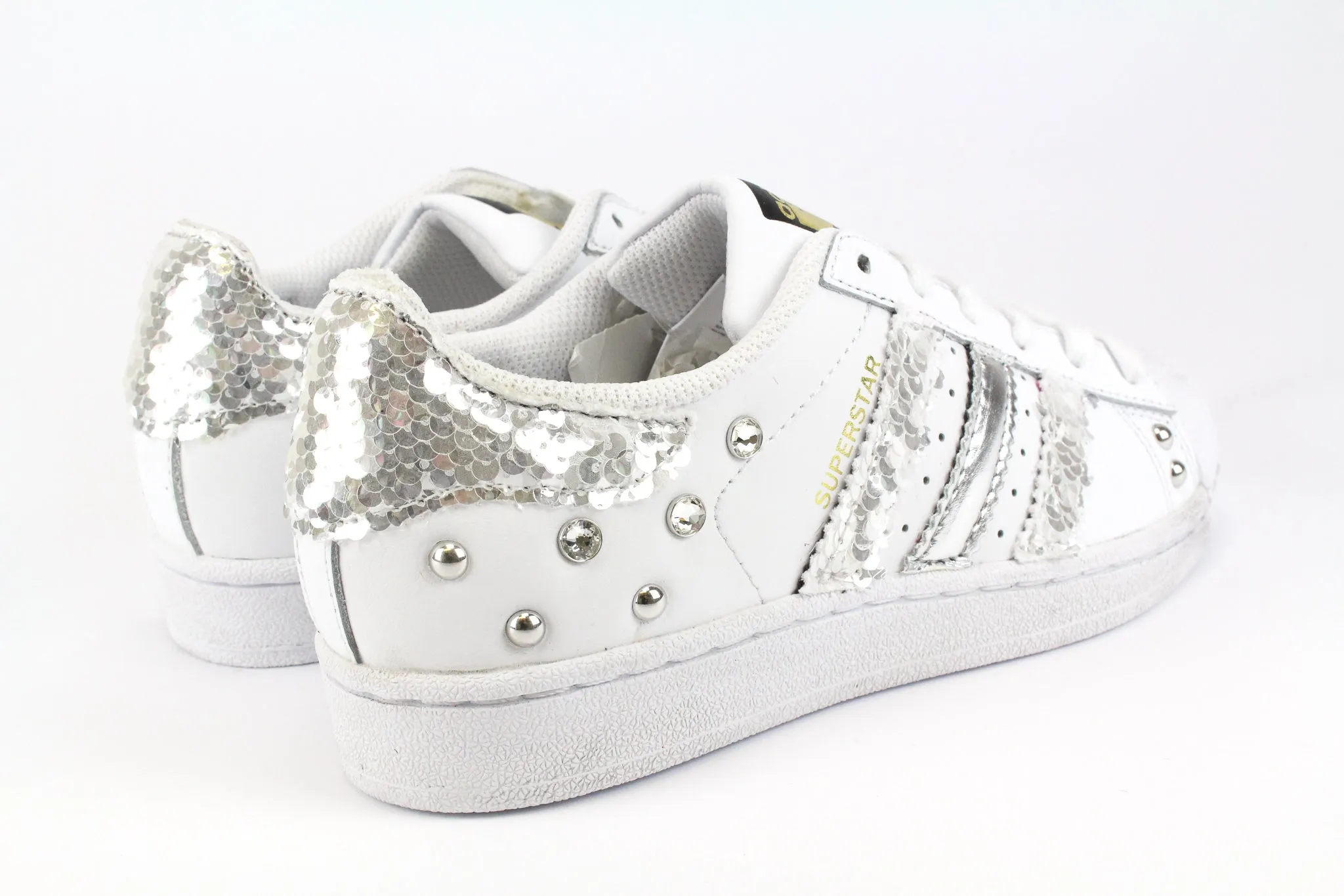 Adidas Superstar Silver Paillettes Strass & Borchie