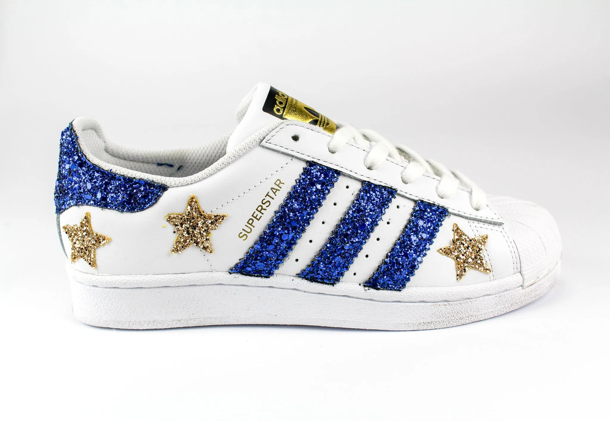 Adidas Superstar Stelle Glitter Gold & Bluette