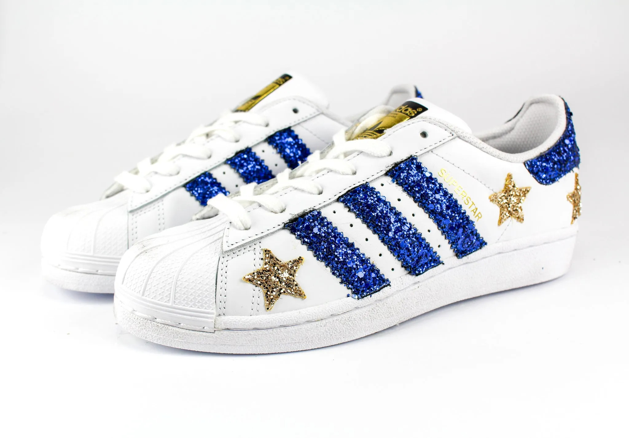 Adidas Superstar Stelle Glitter Gold & Bluette