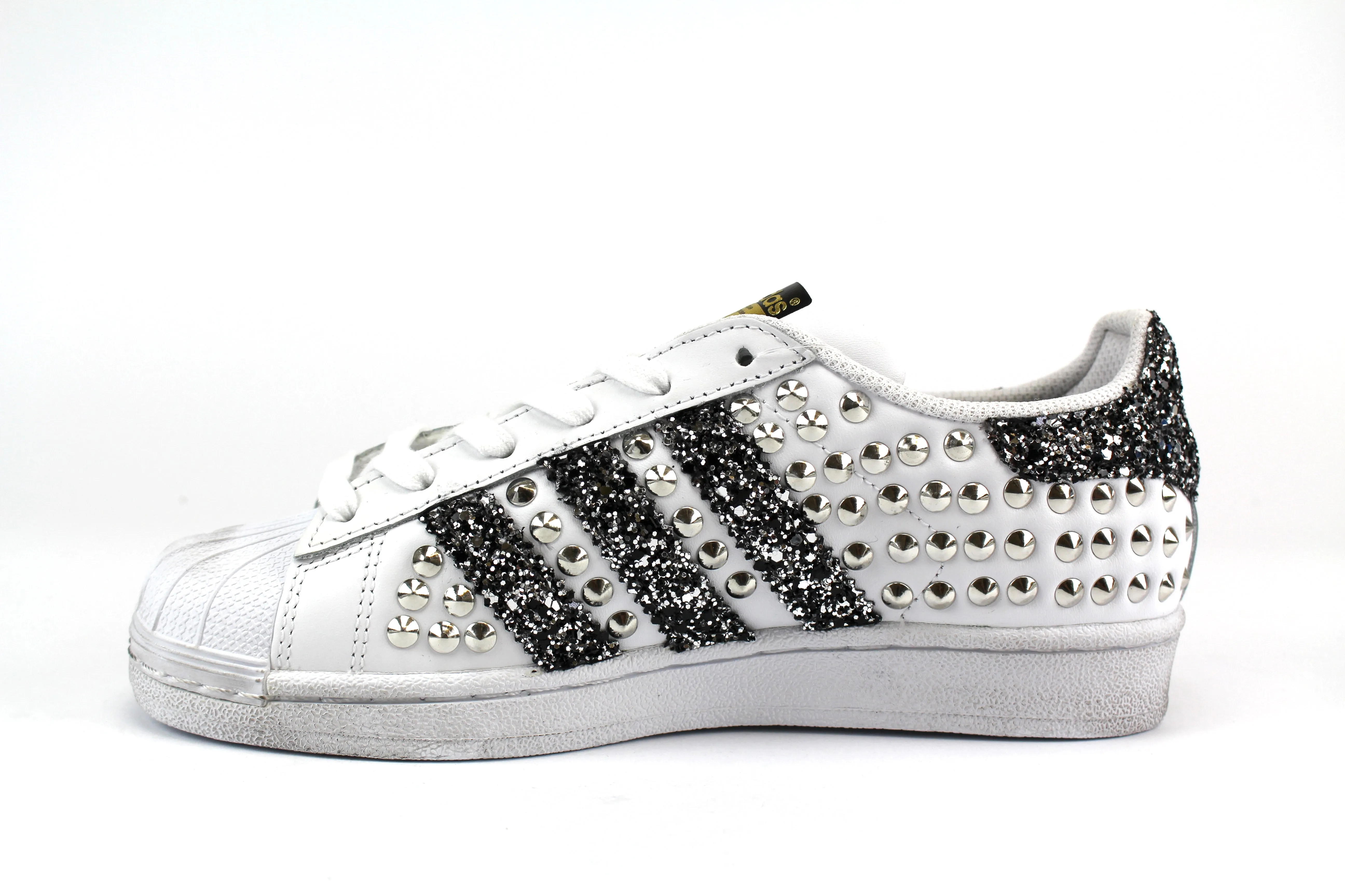 Adidas Superstar Total Borchie & Black Silver Glitter